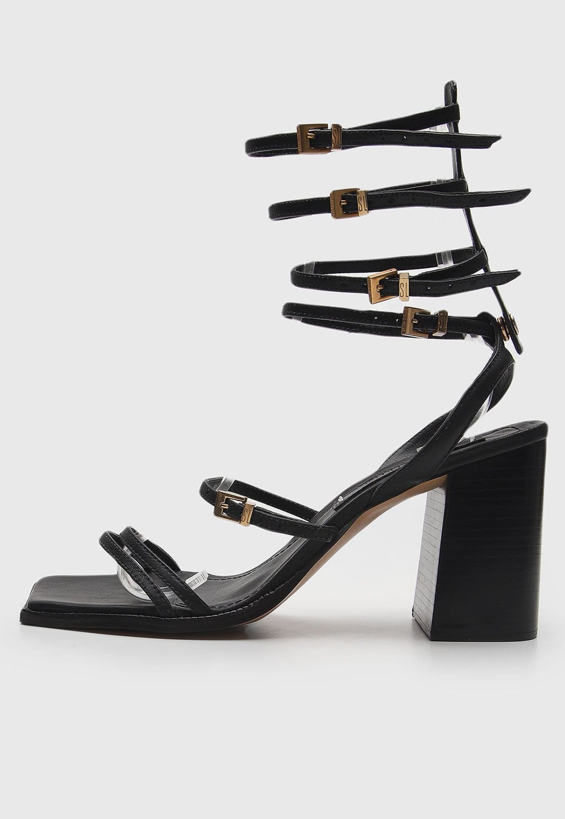 Sandália Gladiadora Santa Lolla Fivelas Preta