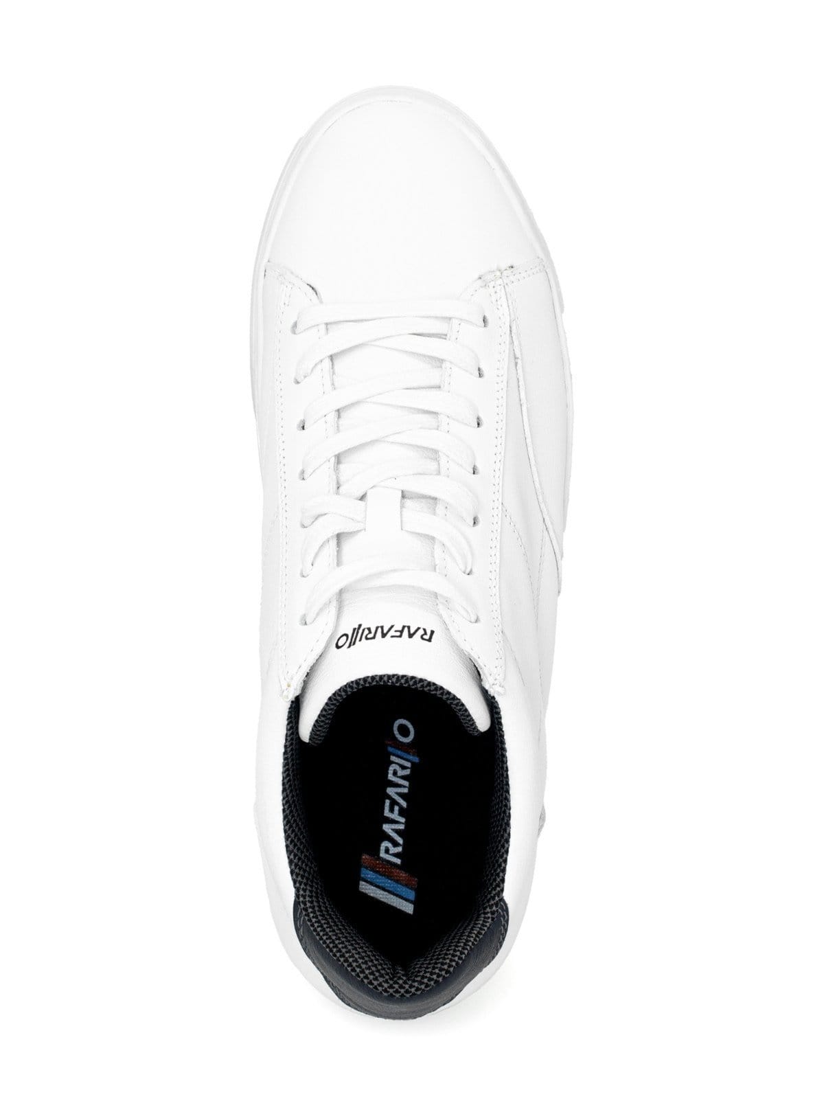 Vista 2 Tênis Rafarillo Aumenta Altura +7cm Couro com Cadarço Rafarillo branco