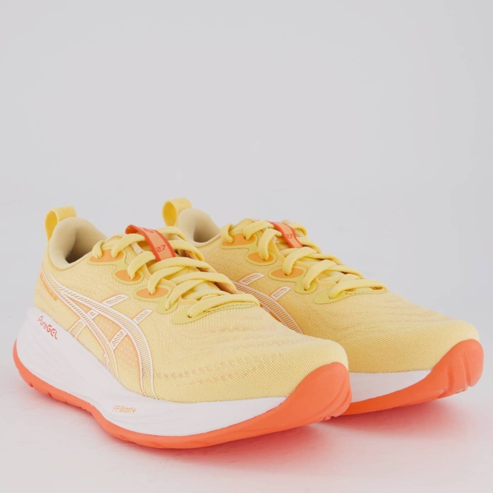 Vista 2 Tênis Asics Gel Cumulus 27 Feminino e Amarelo ASICS laranja
