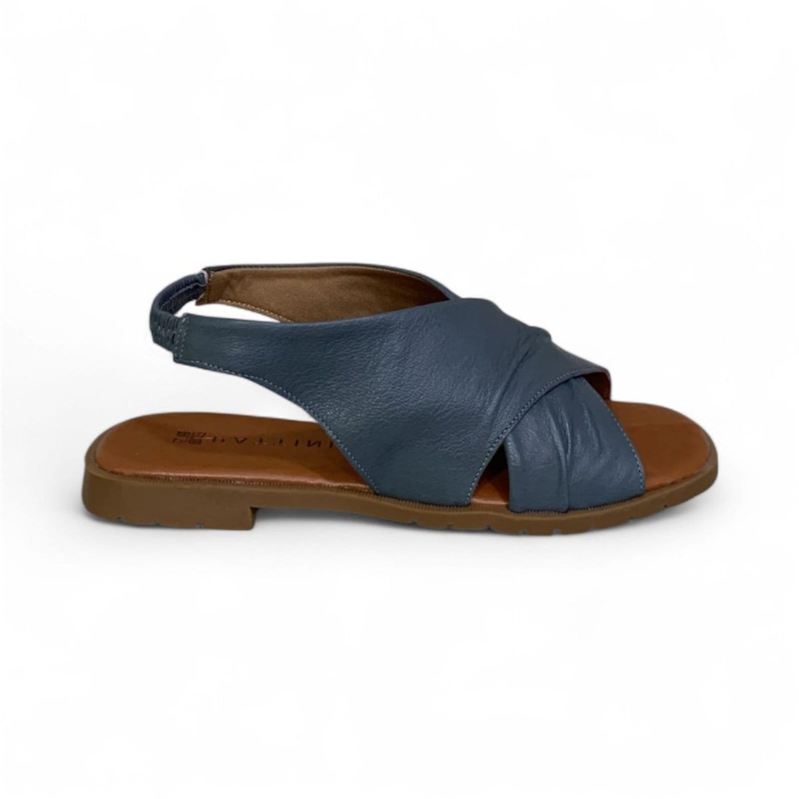 Sandália Feminina Moscardini em Couro Liso 501799 Jeans