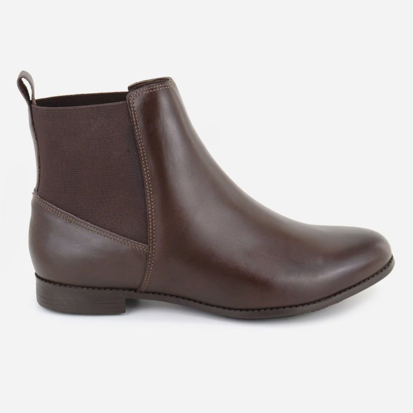 Vista 2 Bota em Couro Chelsea Casual Salto Baixo Maria Paula Cano Curto Expresso MARIA PAULA marrom