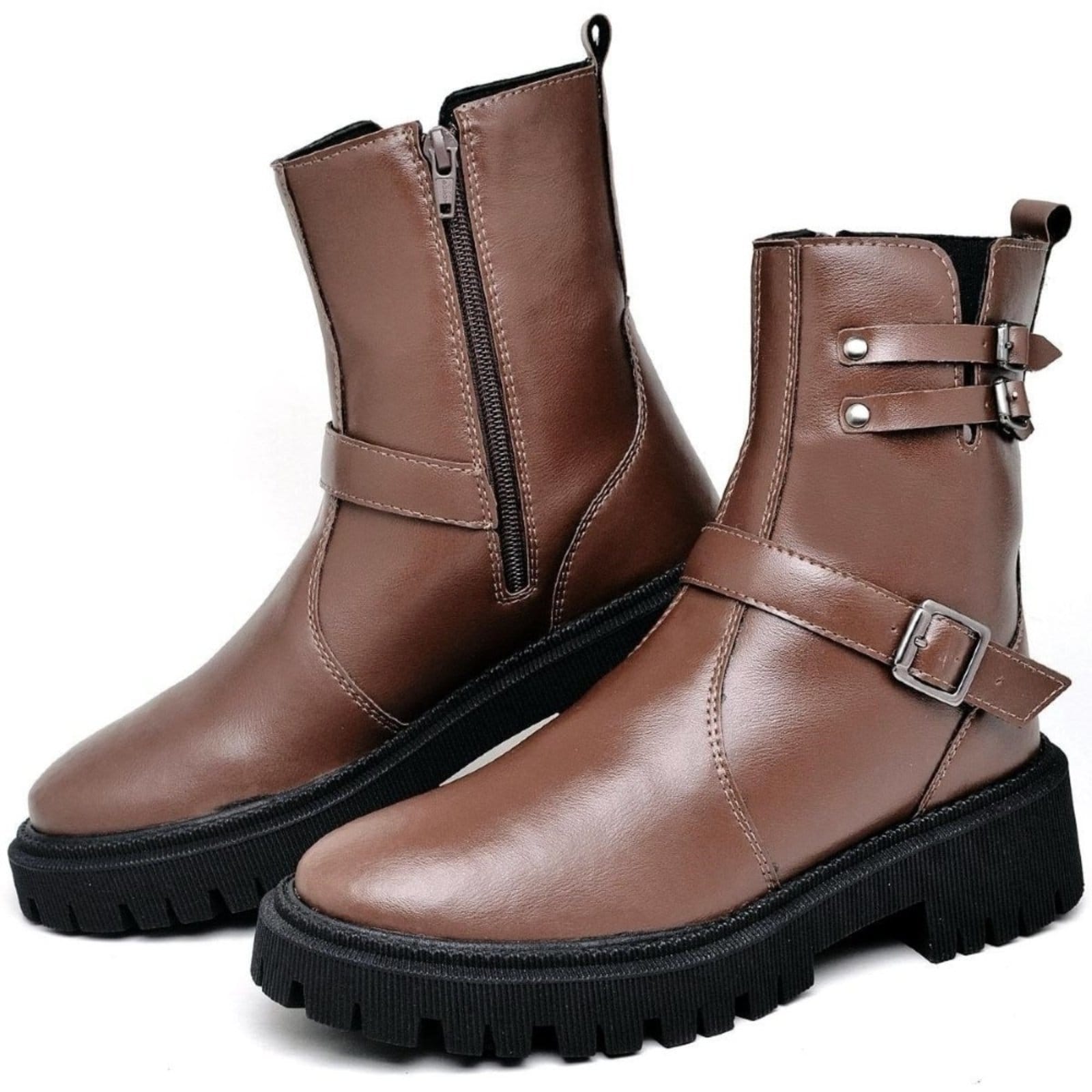 Vista 2 Bota Coturno Feminina Tratorada DUBUY 1202FG DUBUY marrom