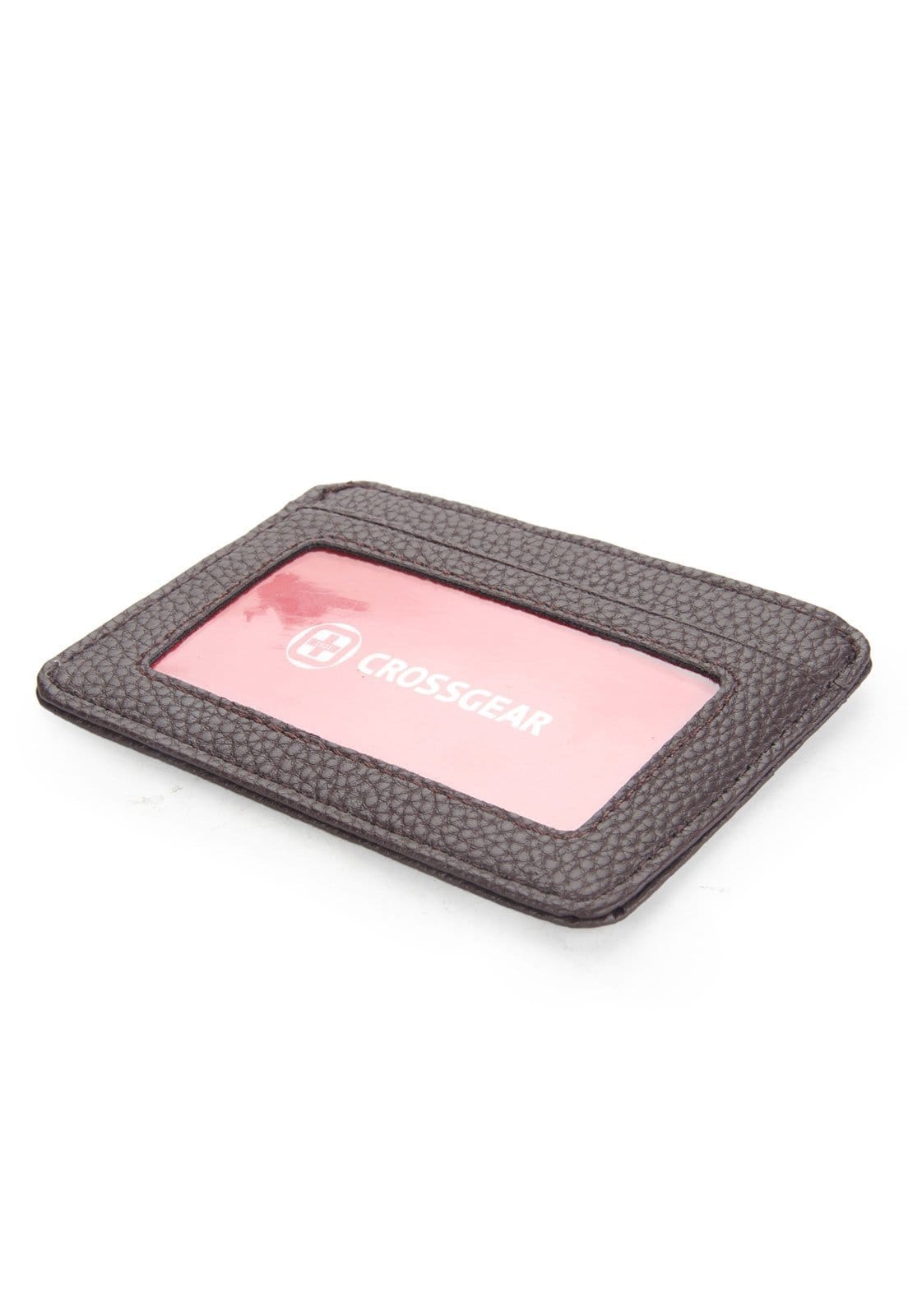 Vista 2 Porta Cartão Crossgear Ultrafino Carteira Slim Compacto Crossgear marrom