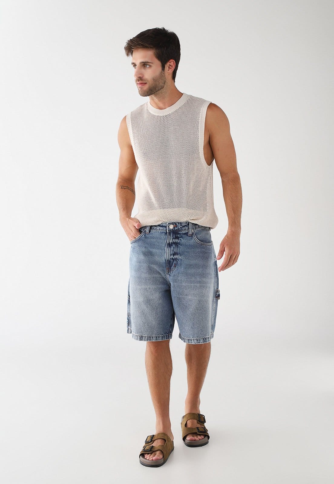 Vista 2 Bermuda Masculina Colcci Jeans Médio Colcci azul