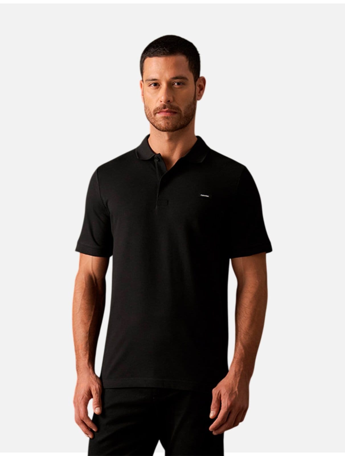 Polo Calvin Klein Slim Piquet Preta