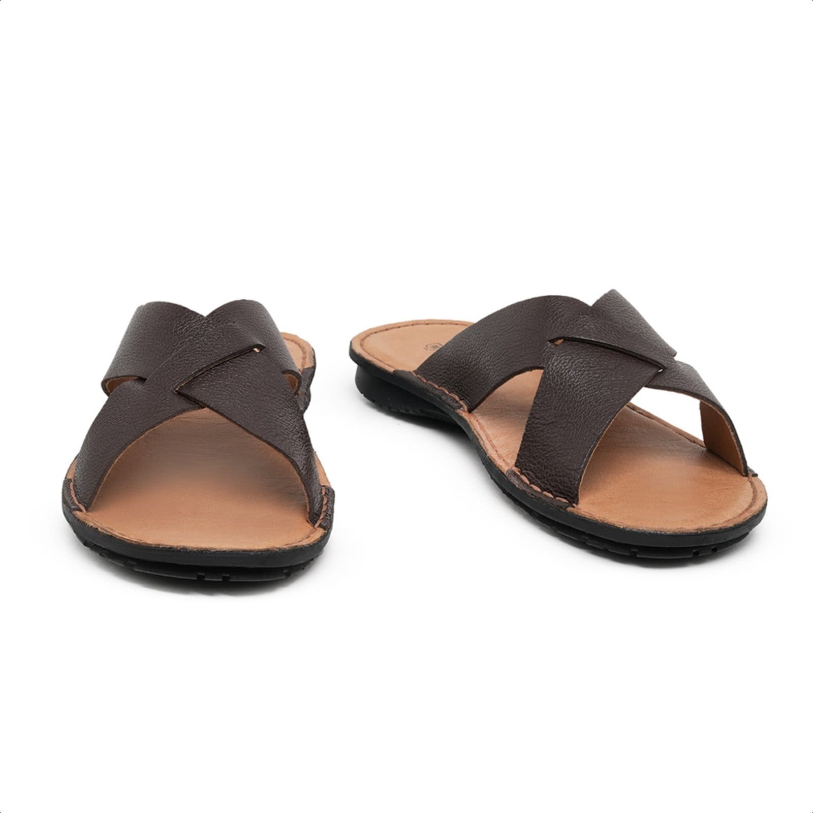 Vista 2 Chinelo Conforto Malbork Couro Palmilha De Couro 48103M Malbork café