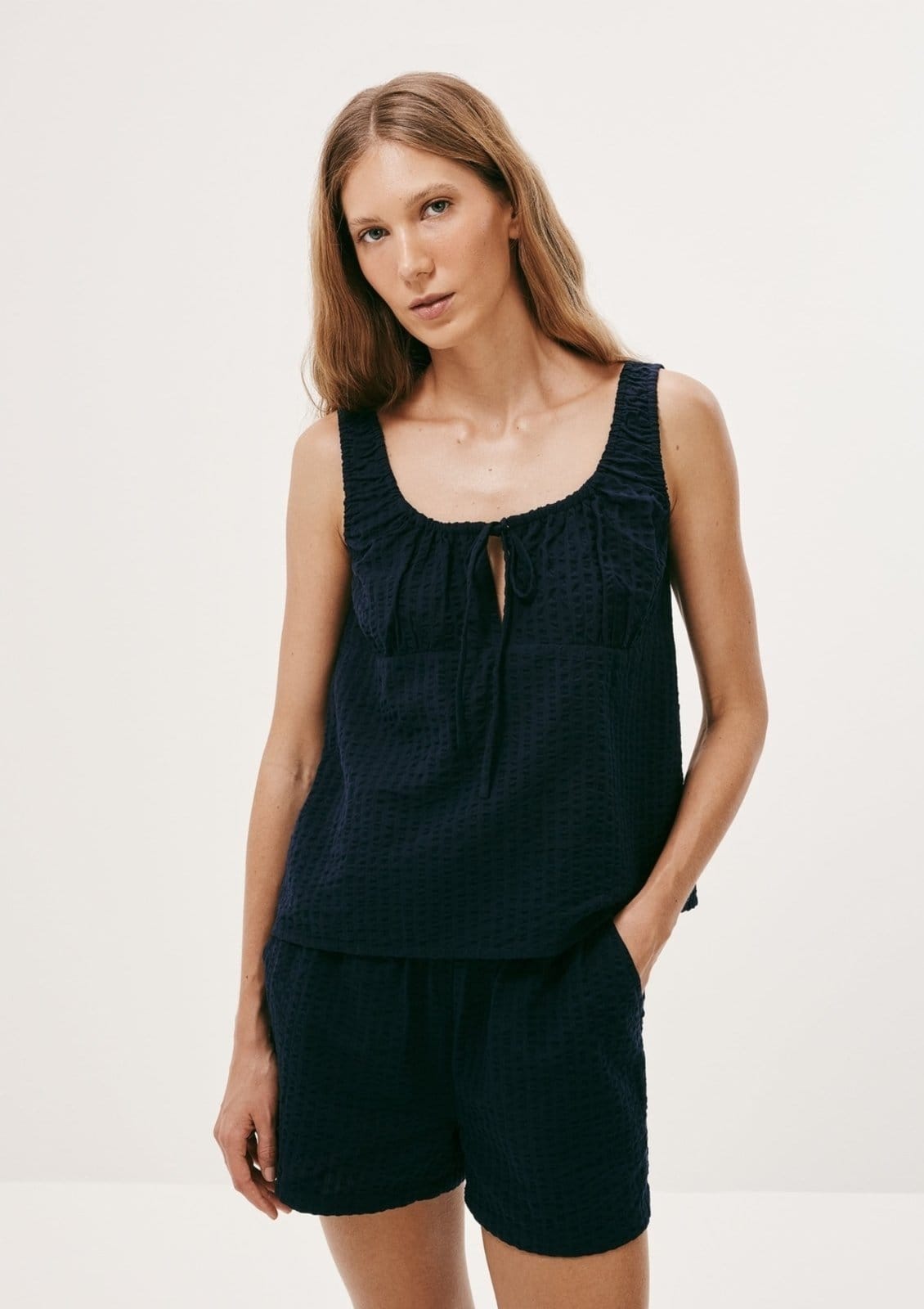 Vista 2 Pijama Feminino Curto Boho Anarruga Hering HERING INTIMATES bege