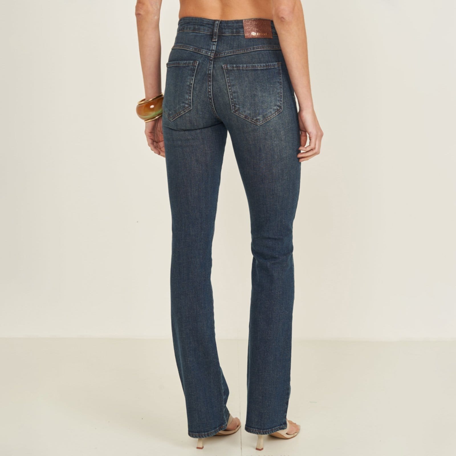 Vista 2 Calça Jeans Colcci Bia Reta Ve26 Feminino Colcci azul