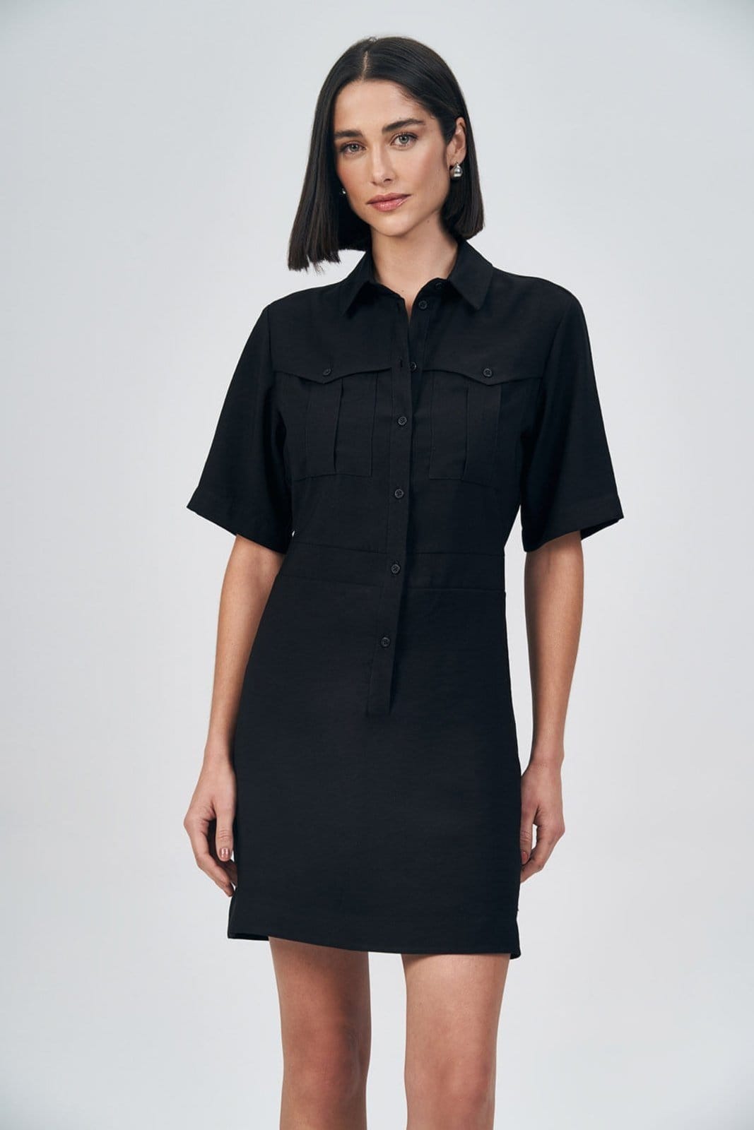 Vista 2 Vestido Botões Feminino Acostamento ACT FEMININO preto