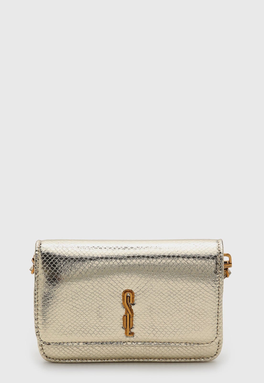 Vista principal Bolsa Feminina Santa Lolla Pequena Metalizada Dourada Santa Lolla dourado