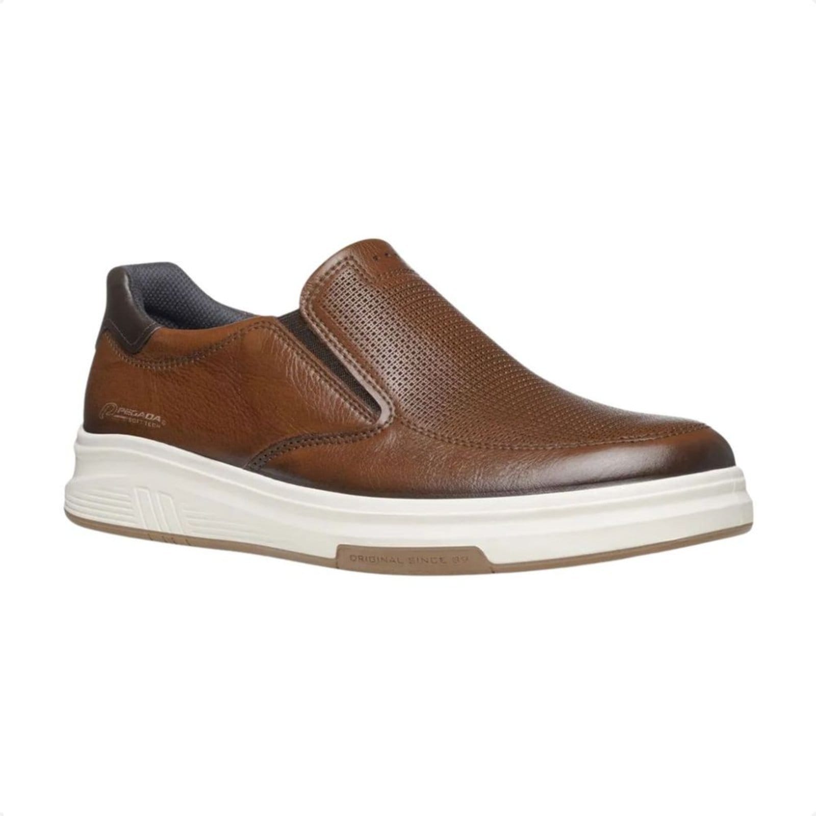 Vista 2 Tênis Casual Pegada Masculino Em Couro Pinhão PEGADA marrom