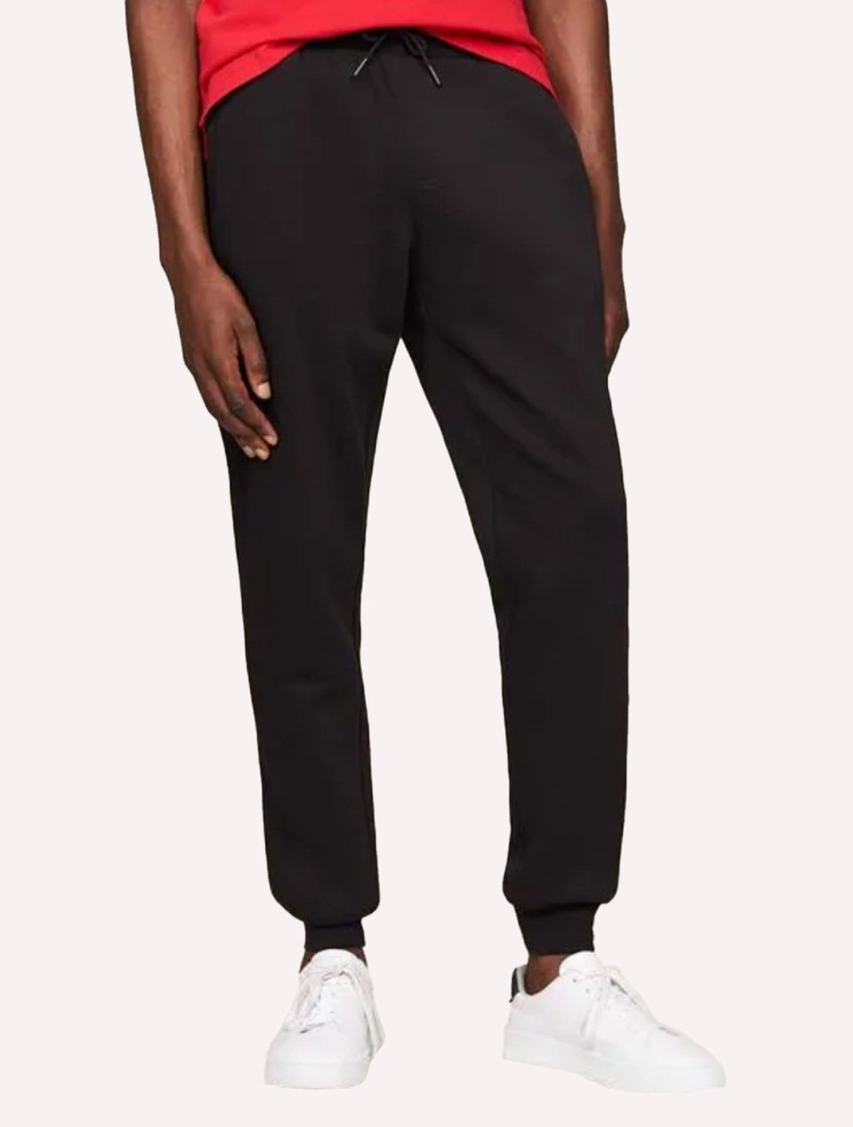 Calça Tommy Hilfiger Masculina Moletom Regular Flag Logo Preta