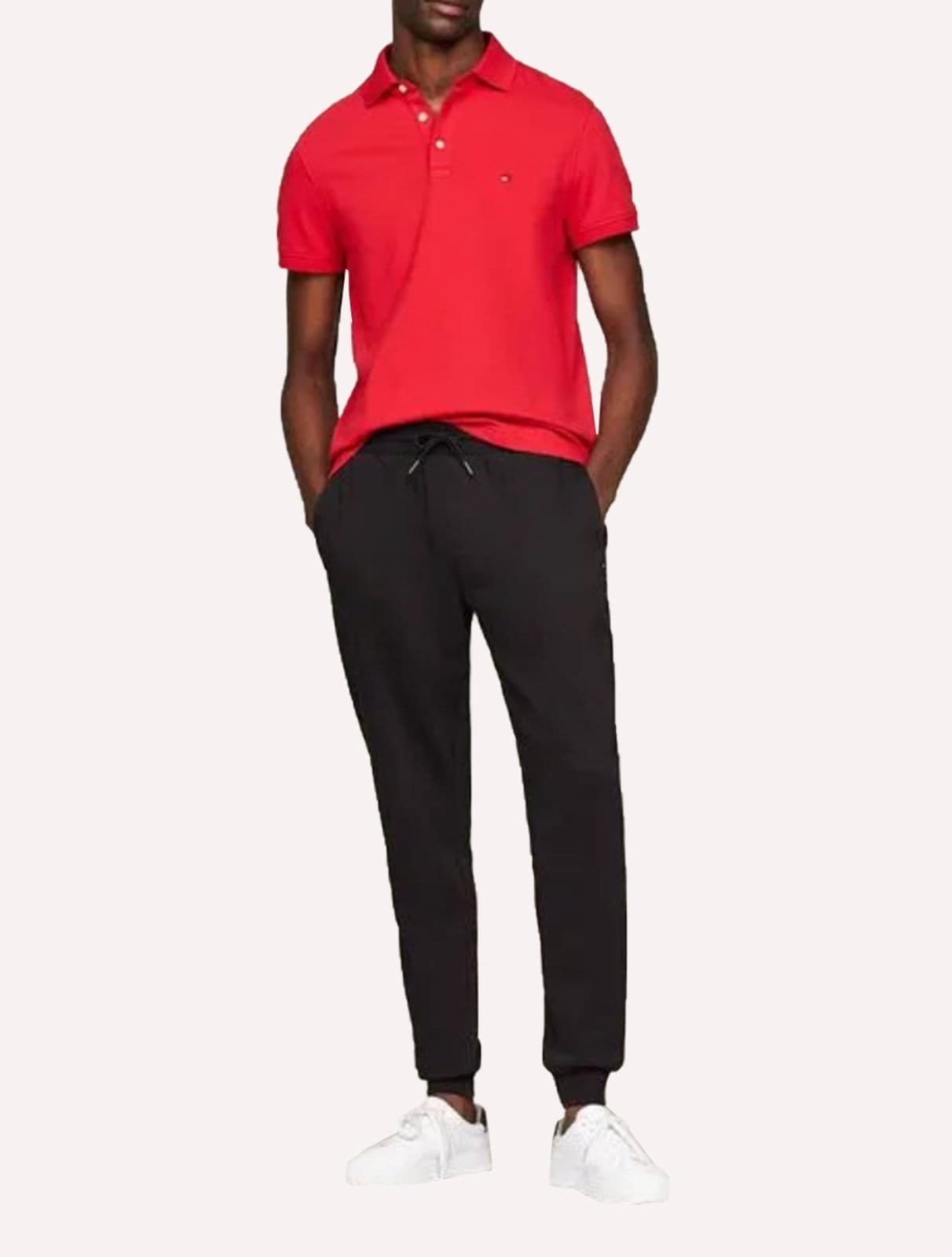 Calça Tommy Hilfiger Masculina Moletom Regular Flag Logo Preta - 2