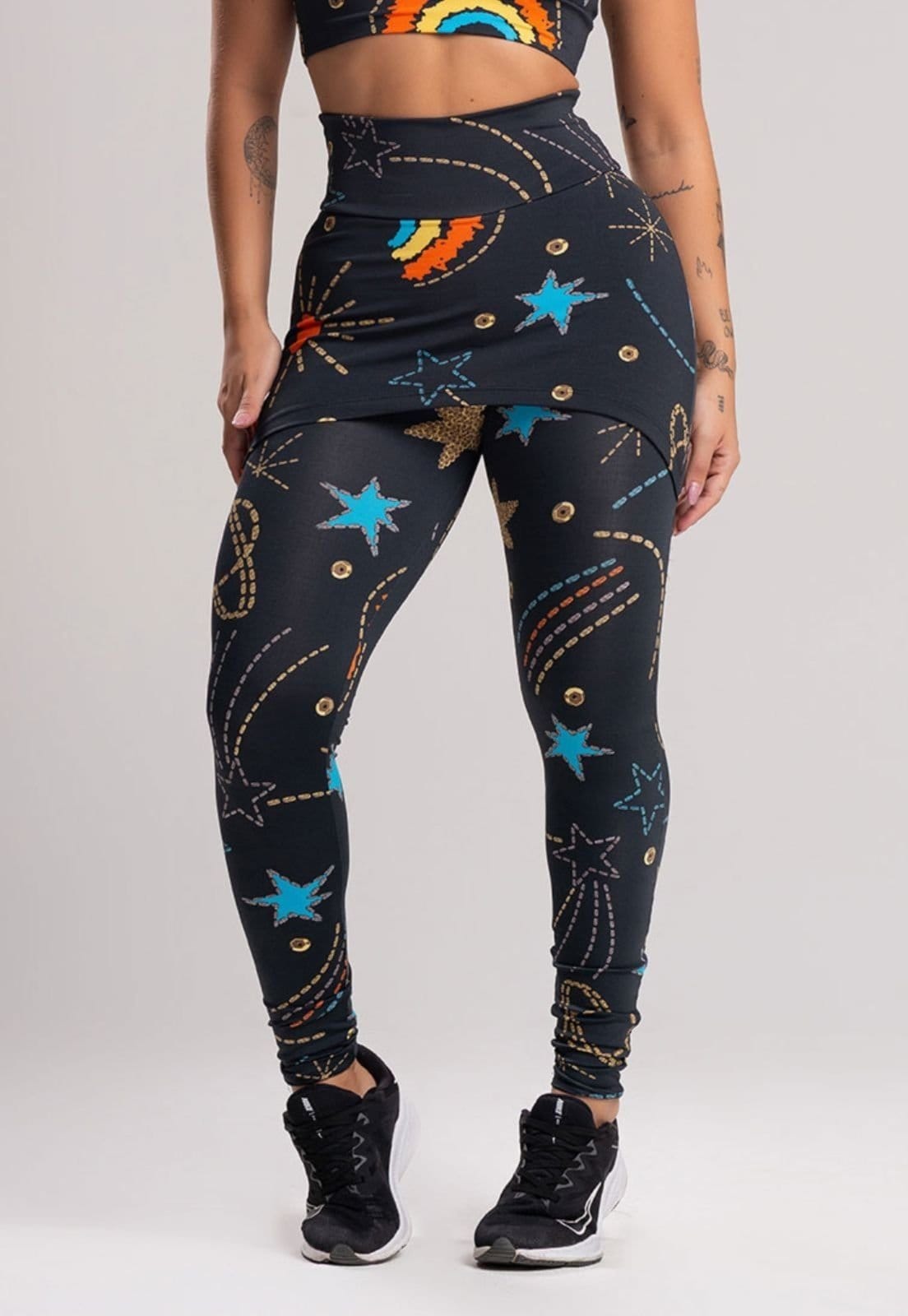 Calça Legging MVB Modas Saia Tapa Bumbum Suplex Lisa Cosmic