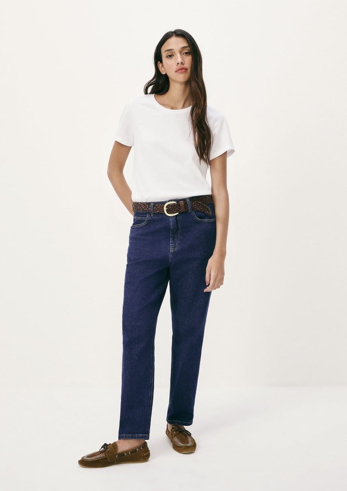 Calça Jeans Feminina Reta Cintura Alta