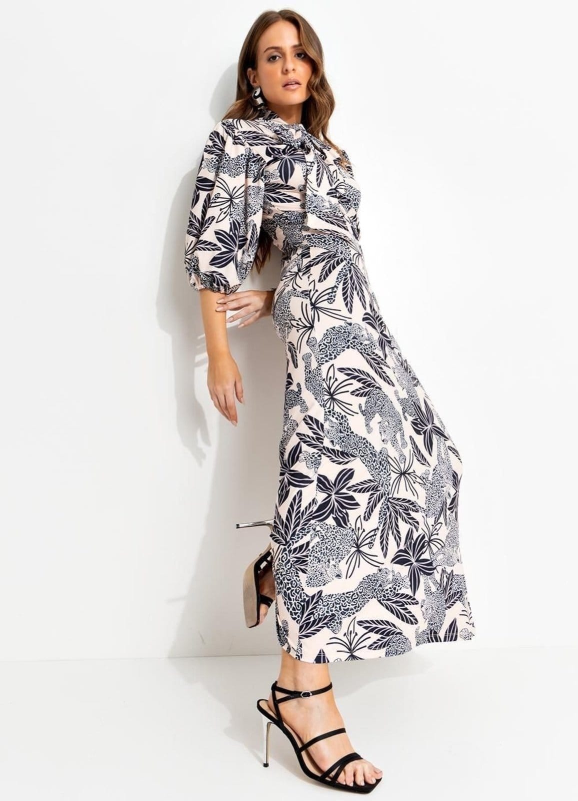 Vestido Feminino Onças Em Malha Fria