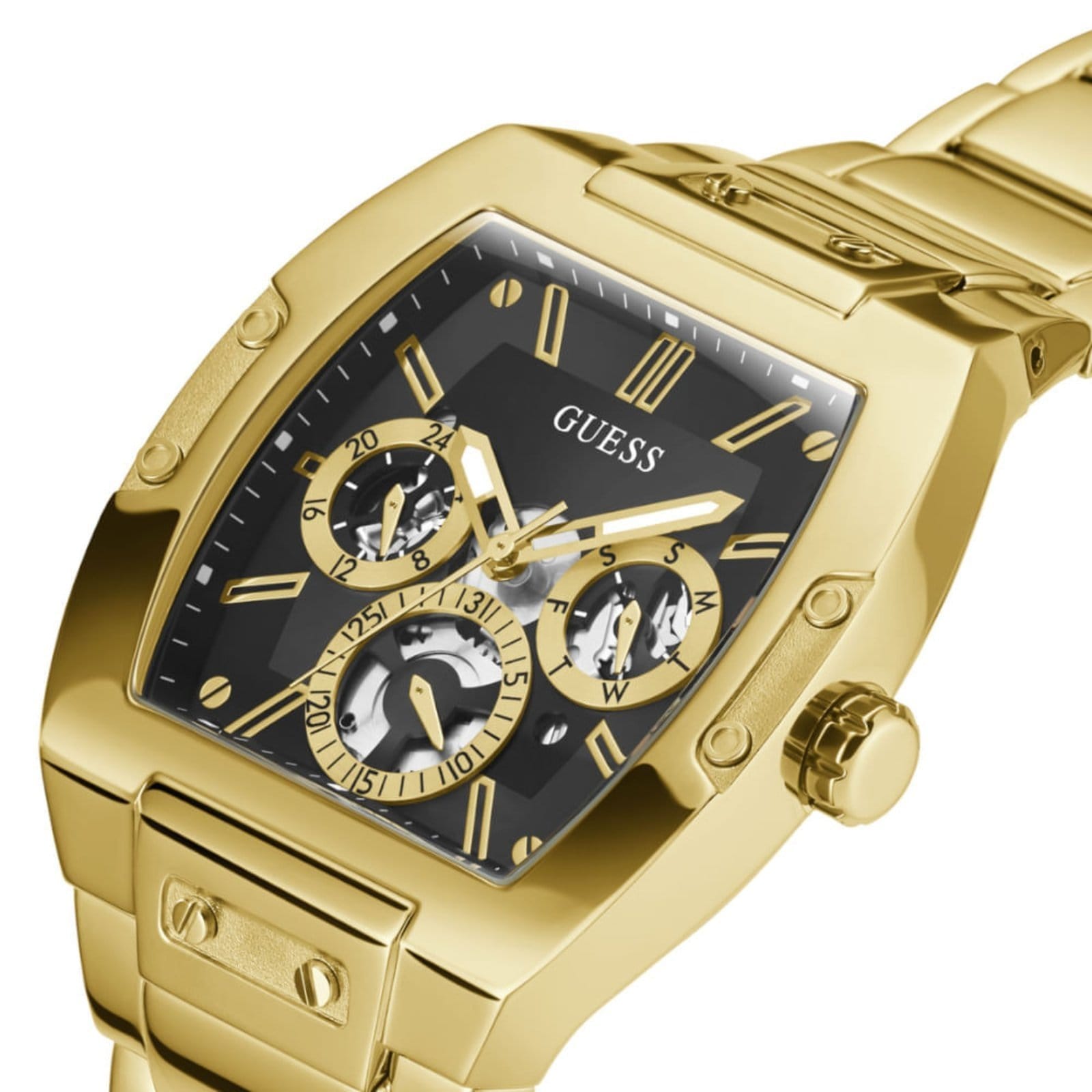 Vista 2 Relógio Masculino Guess Multifunção Aço Guess dourado
