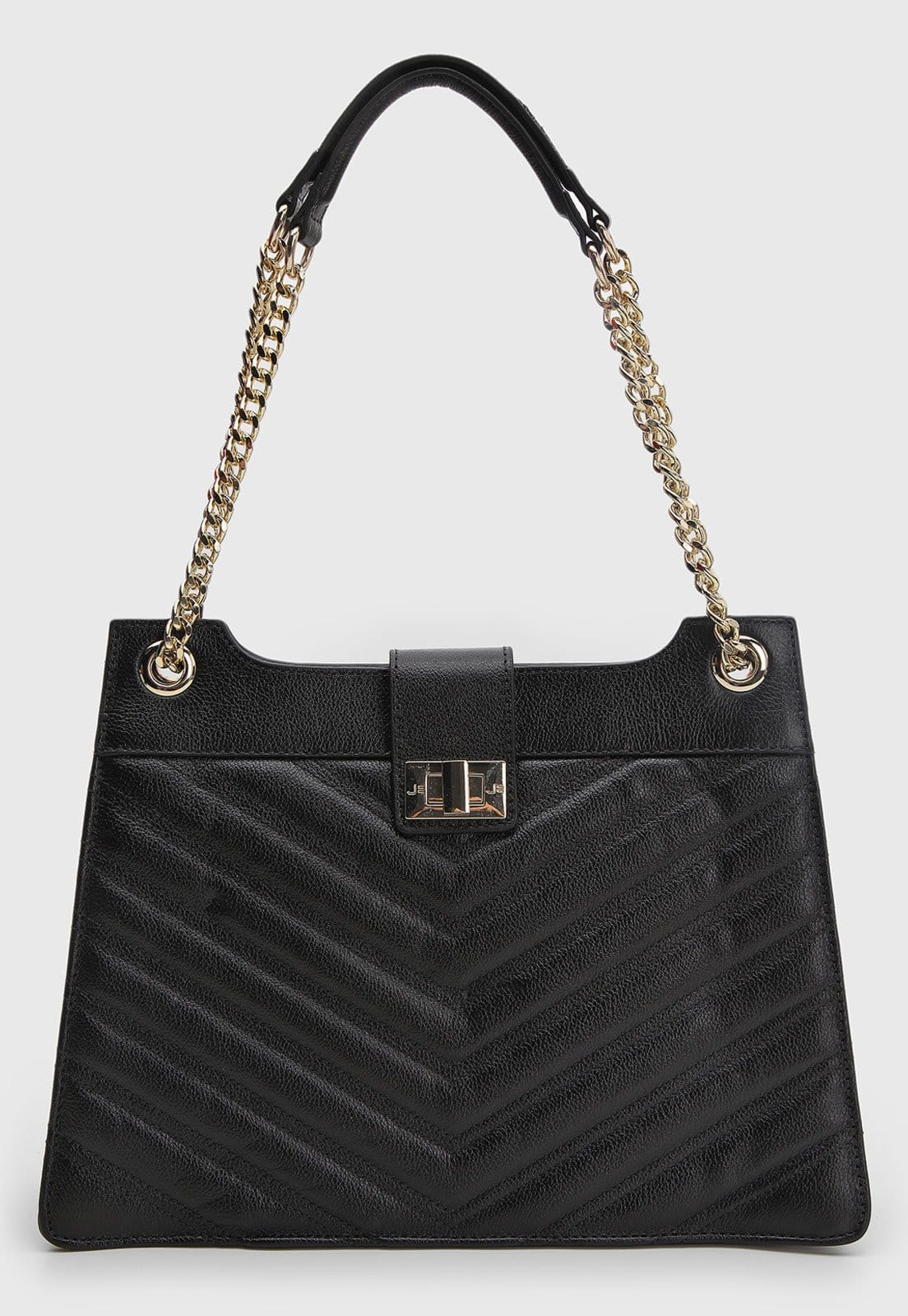 Bolsa Feminina Jorge Bischoff Média Matelassada Preta