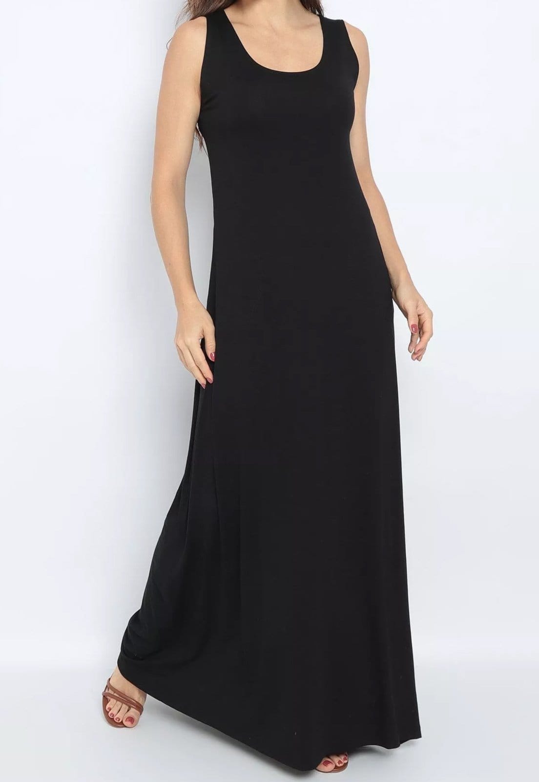 Vestido Viscolycra Maria Paes Longo de Bolso