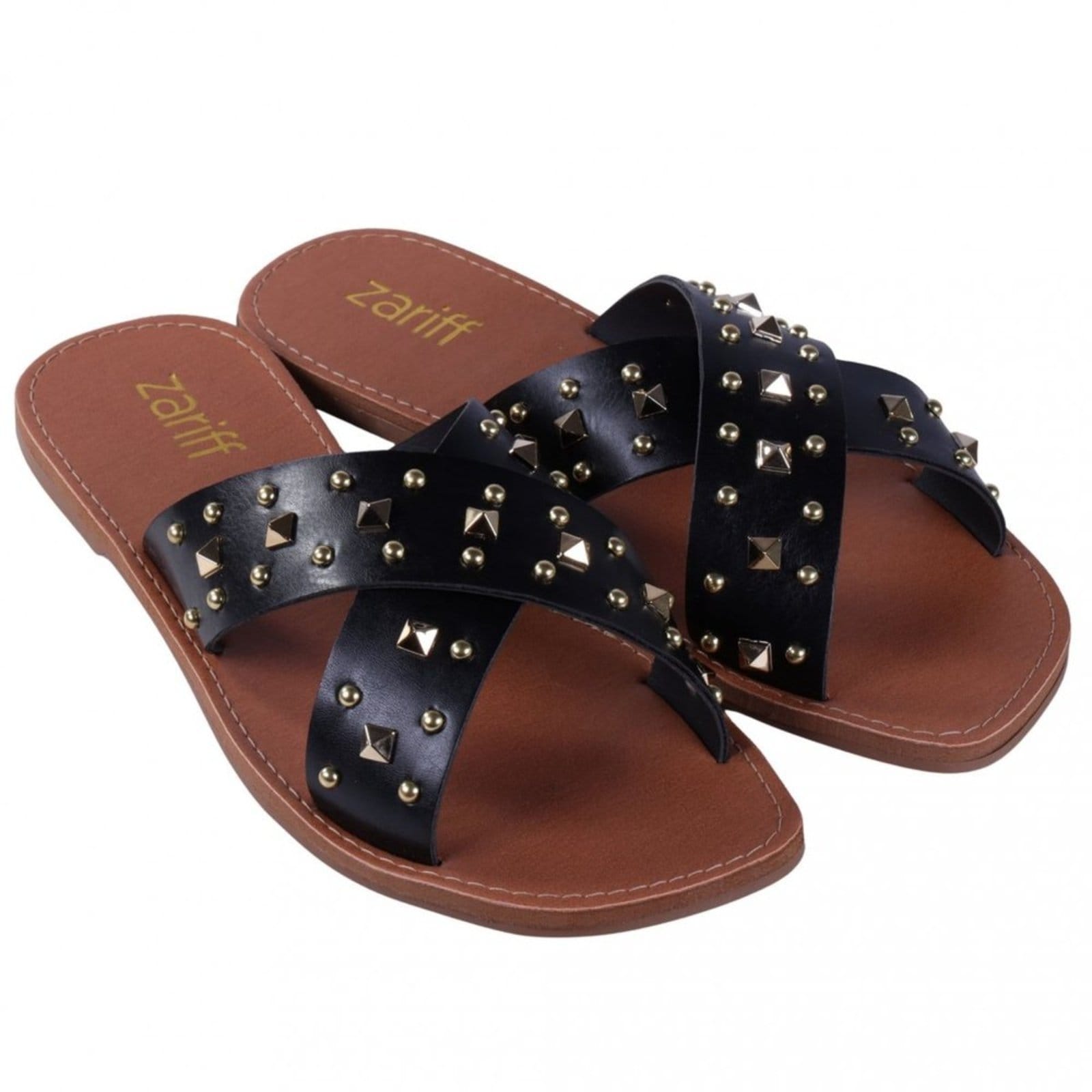 Vista 2 Sandália Rasteira Feminina Zariff L252045 Zariff Zariff preto