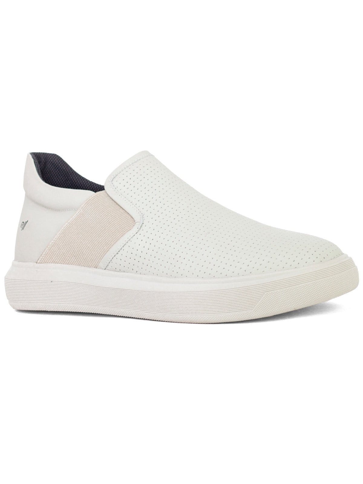 Vista 2 Tênis Masculino Slip On Rafarillo Casual Alth +7cm Altura Couro Branco Off White Microperfurado Rafarillo branco white