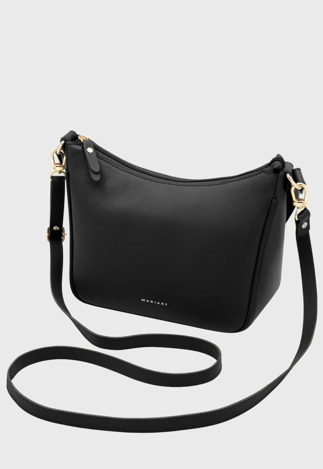 Bolsa Transversal de Couro Mariart Macaúba Preta