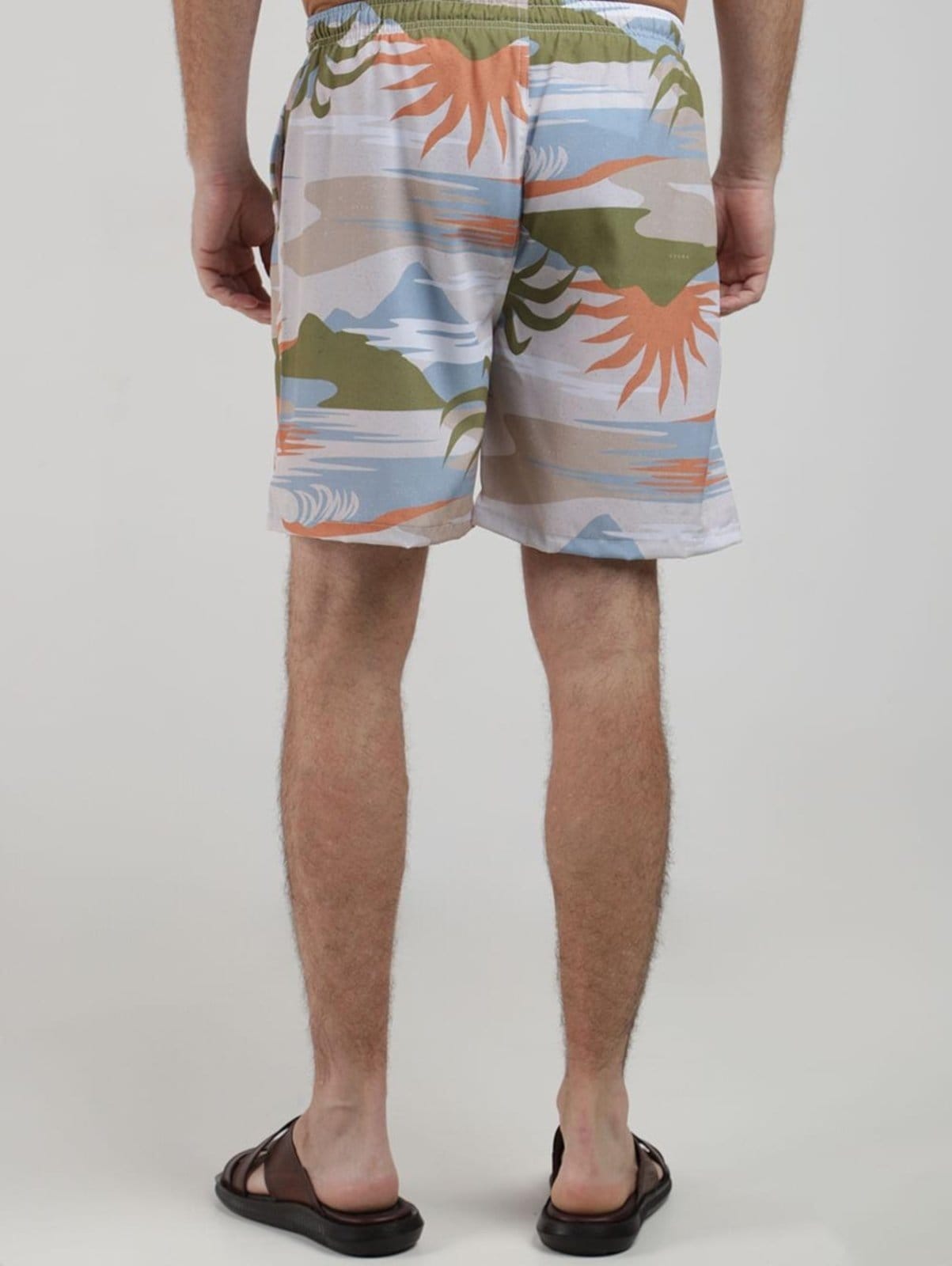 Vista 2 Bermuda Estampada Masculina AREIA DZero amarelo