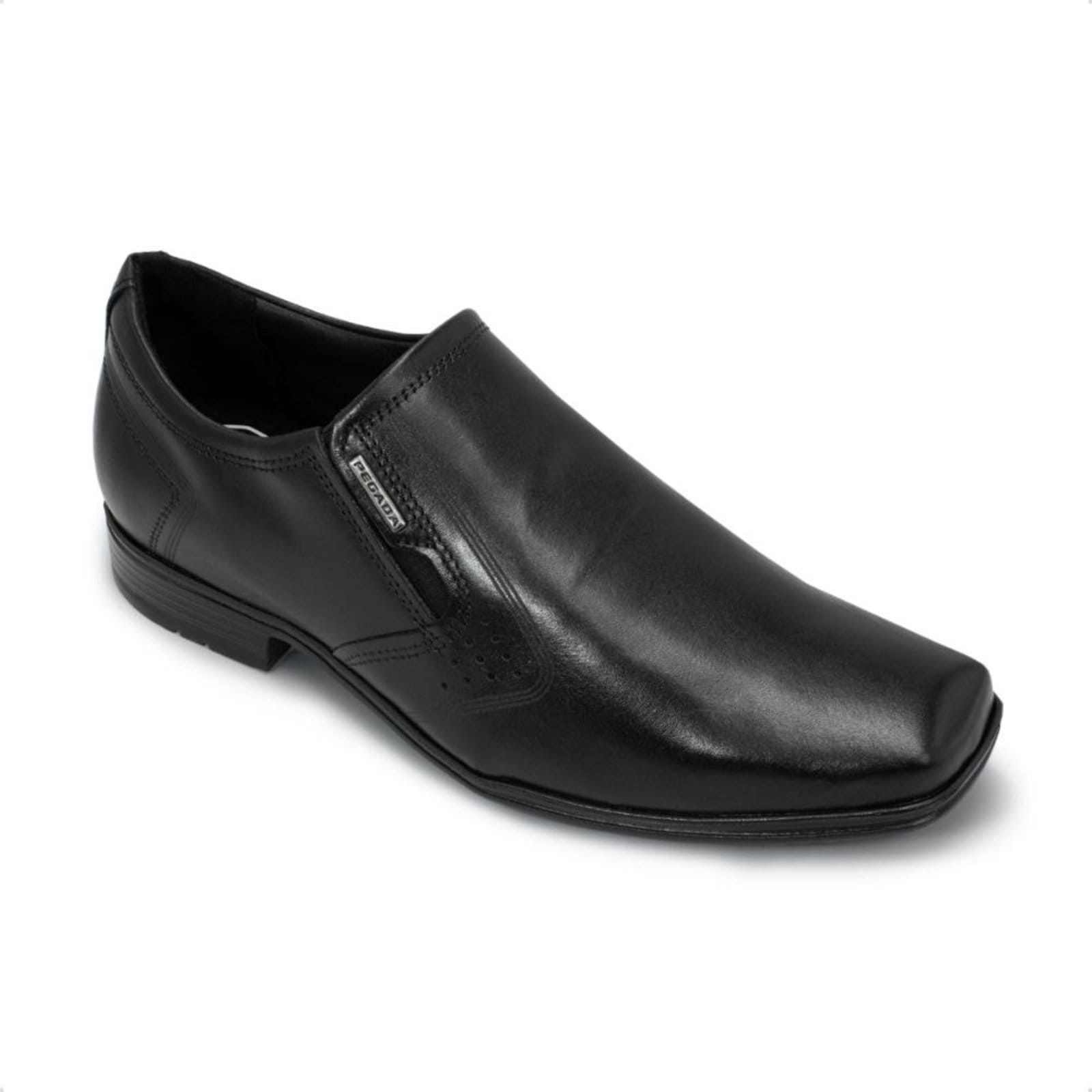 Vista 2 Sapato de Couro Pegada Masculino Stretch PEGADA preto