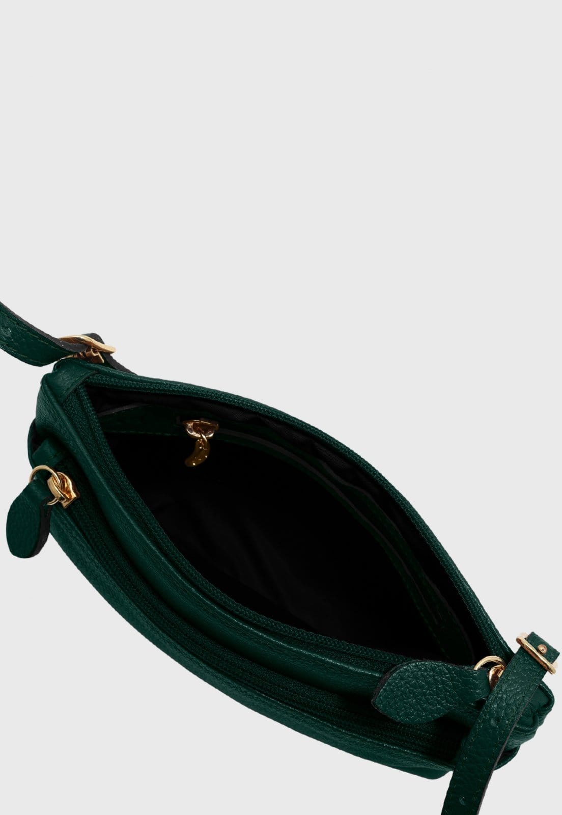 Vista 2 Bolsa Transversal de Couro Mariart Ágata Amazônia Mariart verde