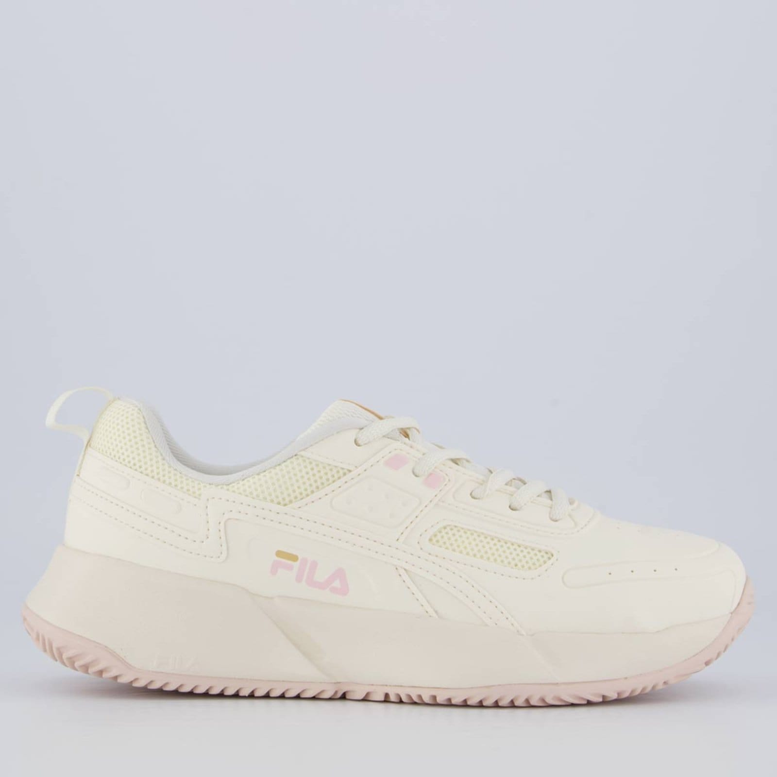 Tênis Fila Precision Feminino Bege e Rosa