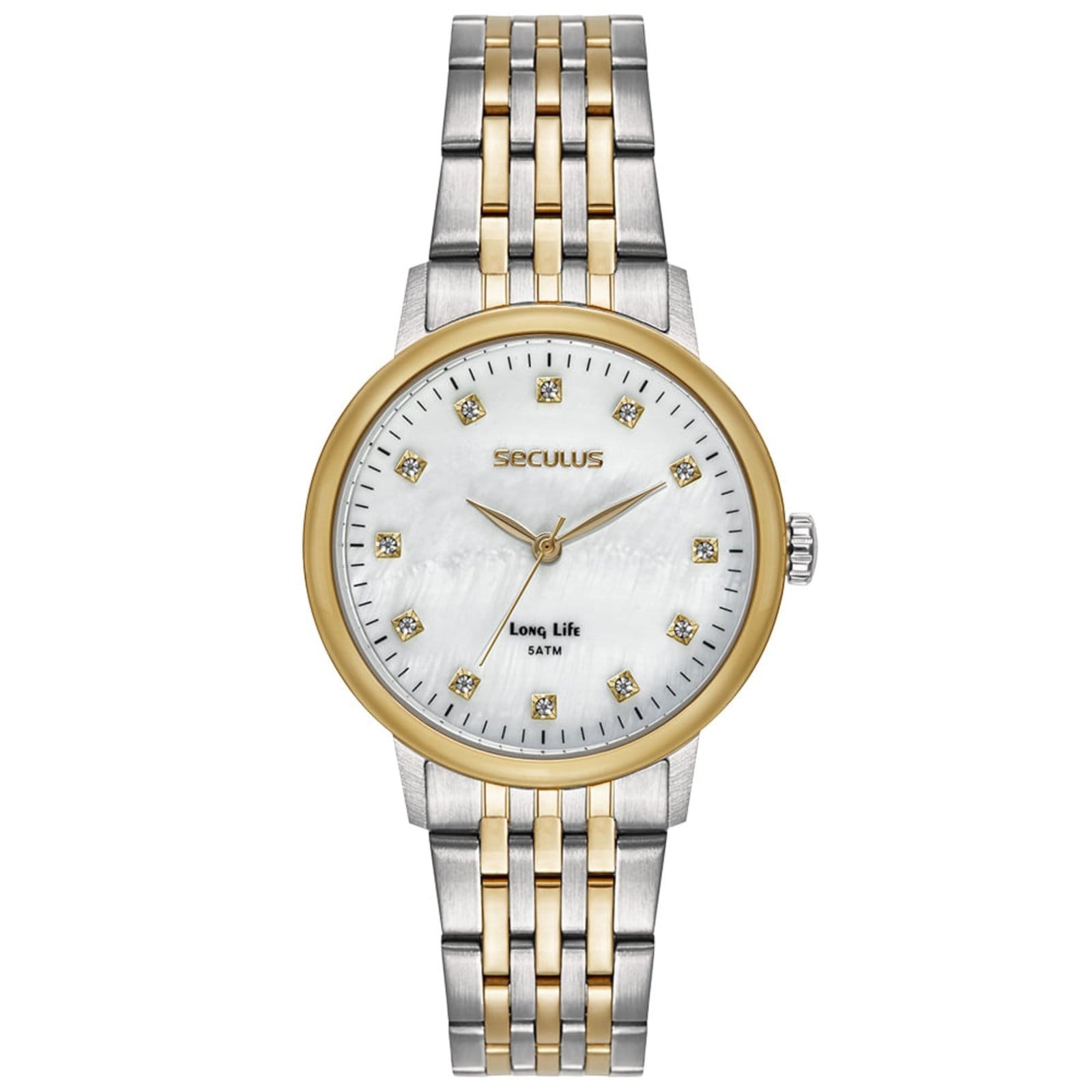 Relógio Feminino Seculus Analógico Bicolor Madreperola