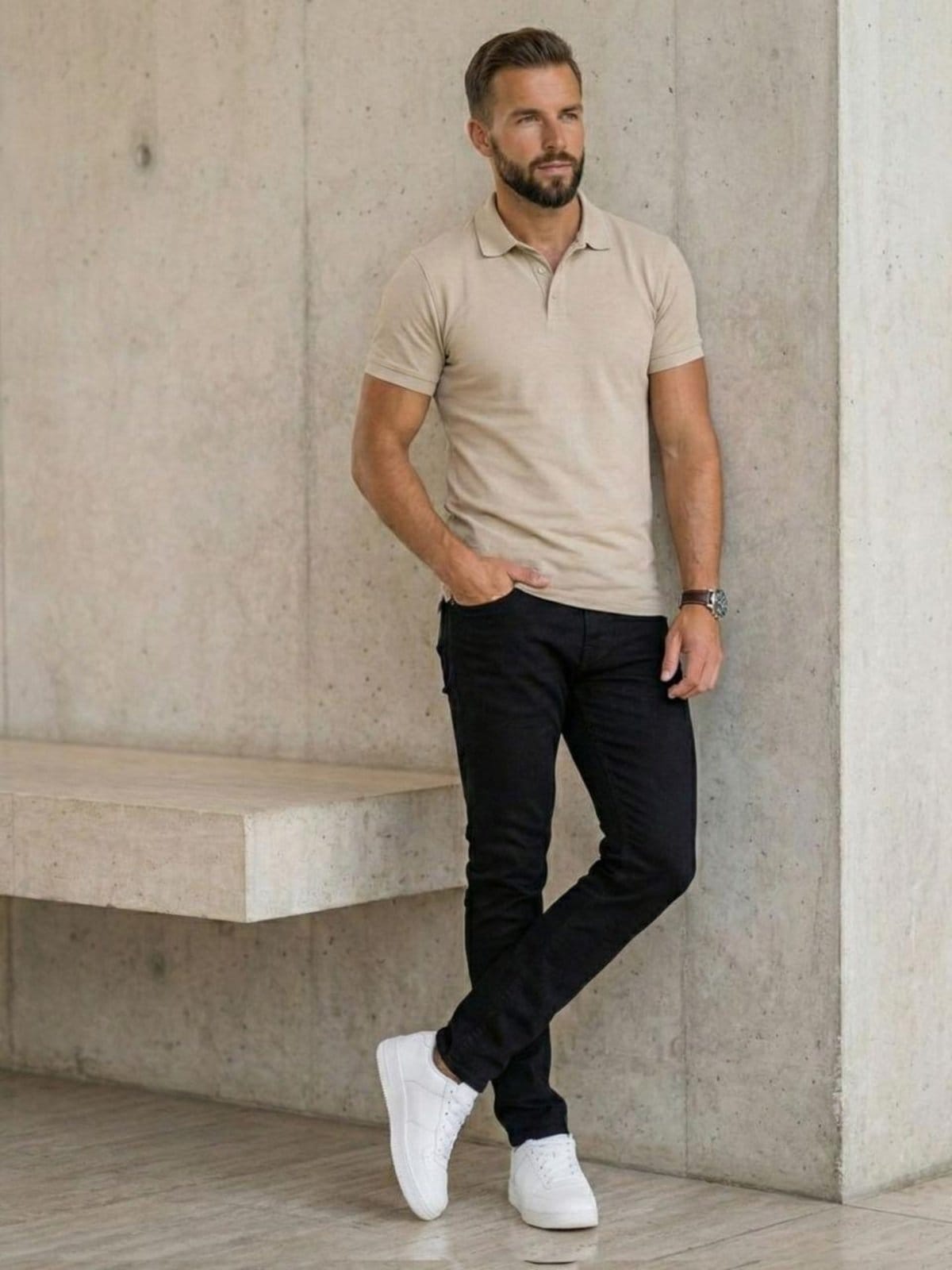 Calça Masculina de Sarja Sk Jeans Confortável em Algodão Preta