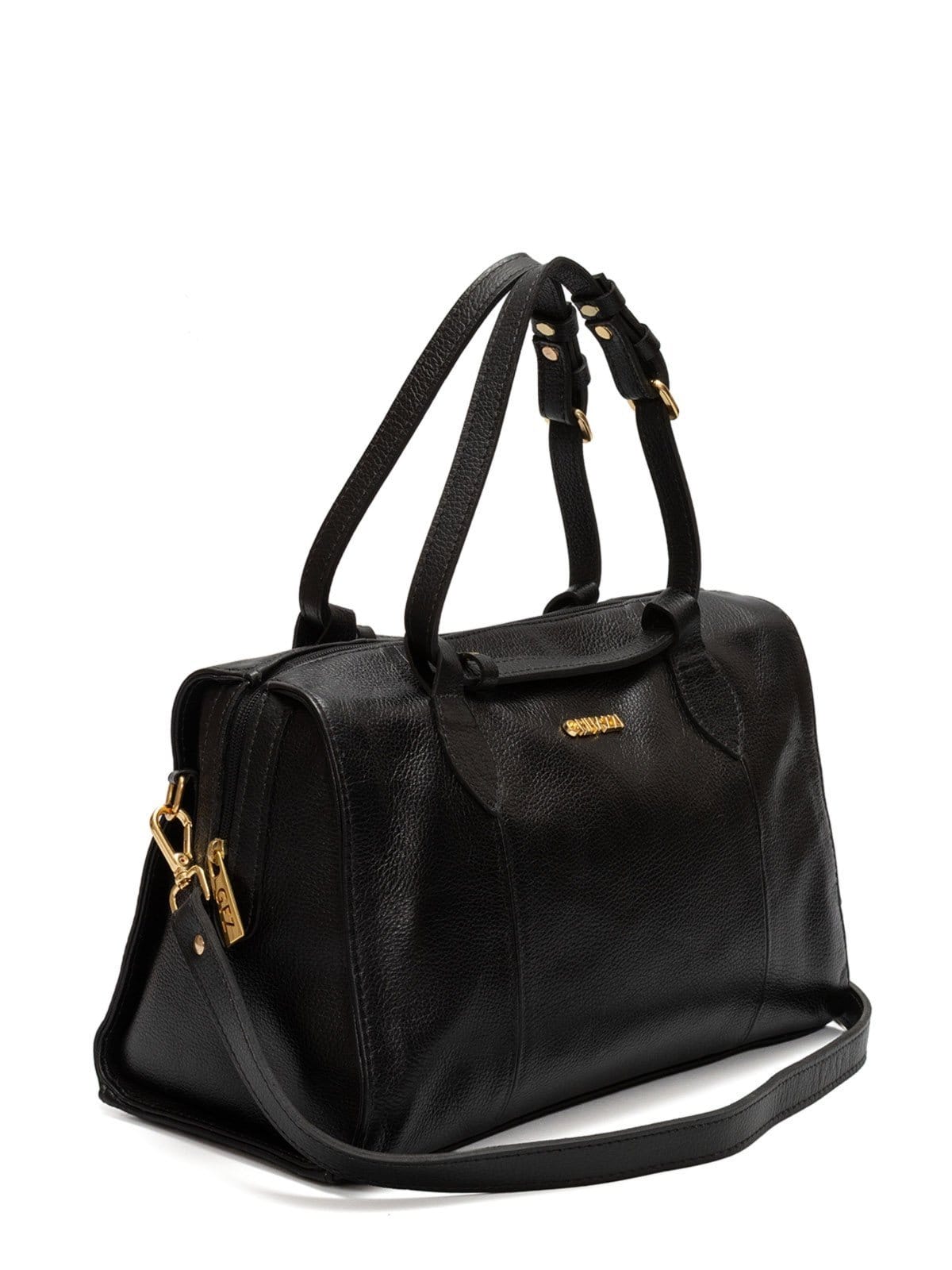 Vista 2 Bolsa Bau de Couro Griffazzi Preta Griffazzi preto