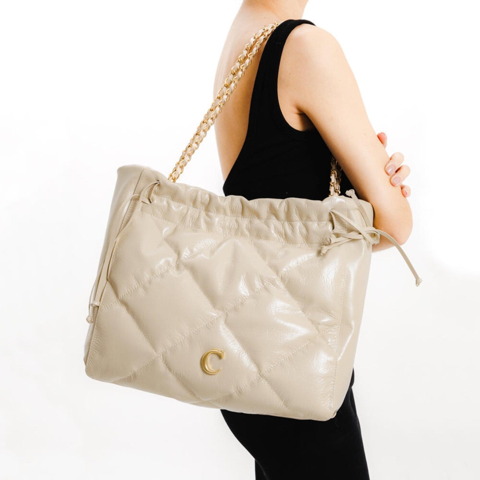 Vista 2 Bolsa Talia Couro Off White Cecconello C2927-5 Cecconello off-white white