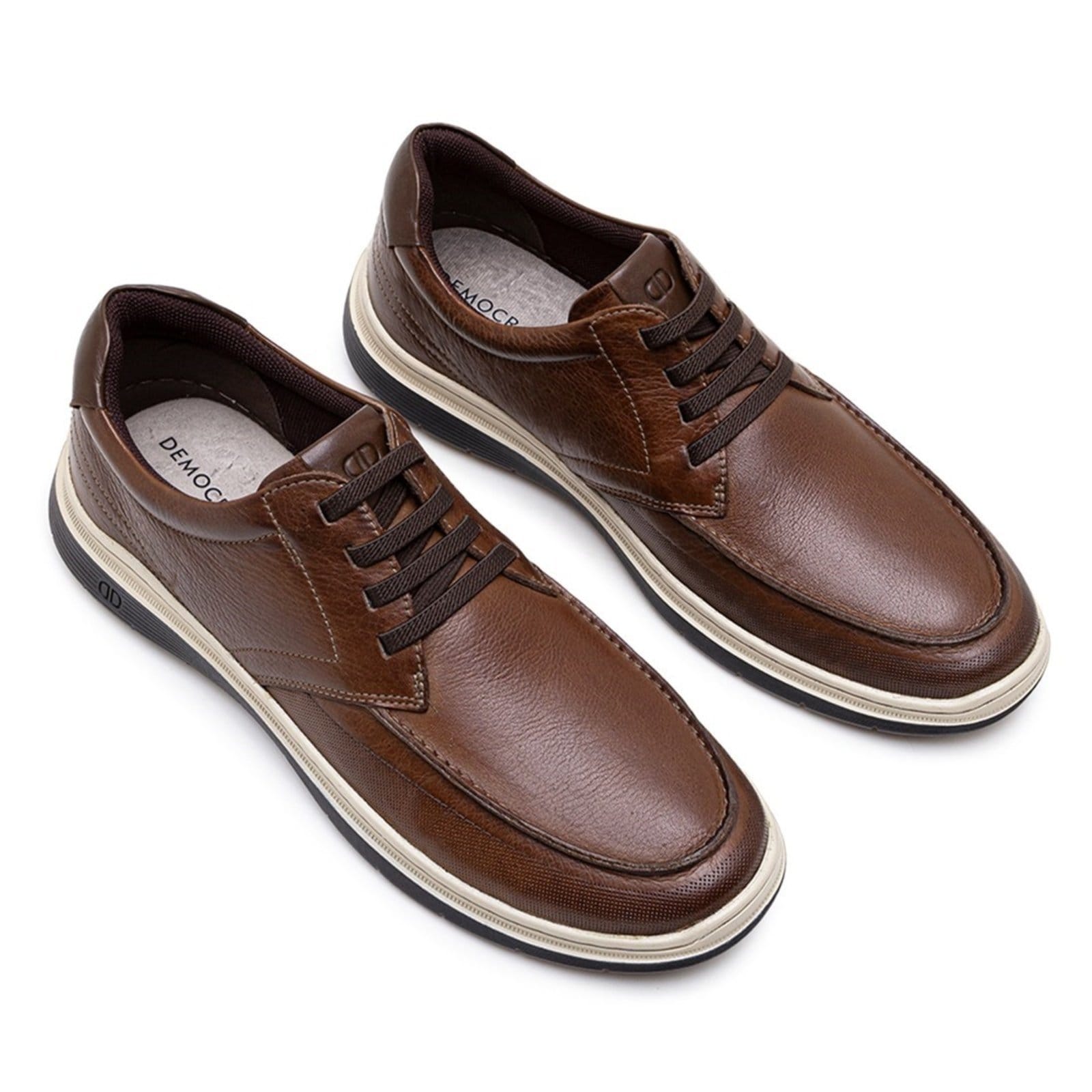 Vista 2 Sapato De Couro Democrata Masculino Easy Leave 245202 DEMOCRATA marrom