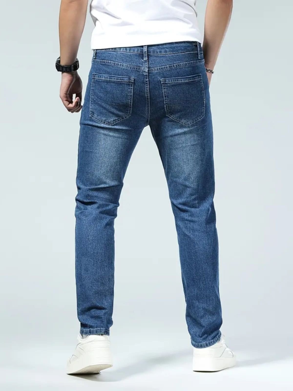 Vista 2 Calça Jeans Masculina Kovali Slim Fit Confortável Com Elastano Moderna Para O Dia A Dia Escuro KOVALI FASHION STORE azul/jeans azul