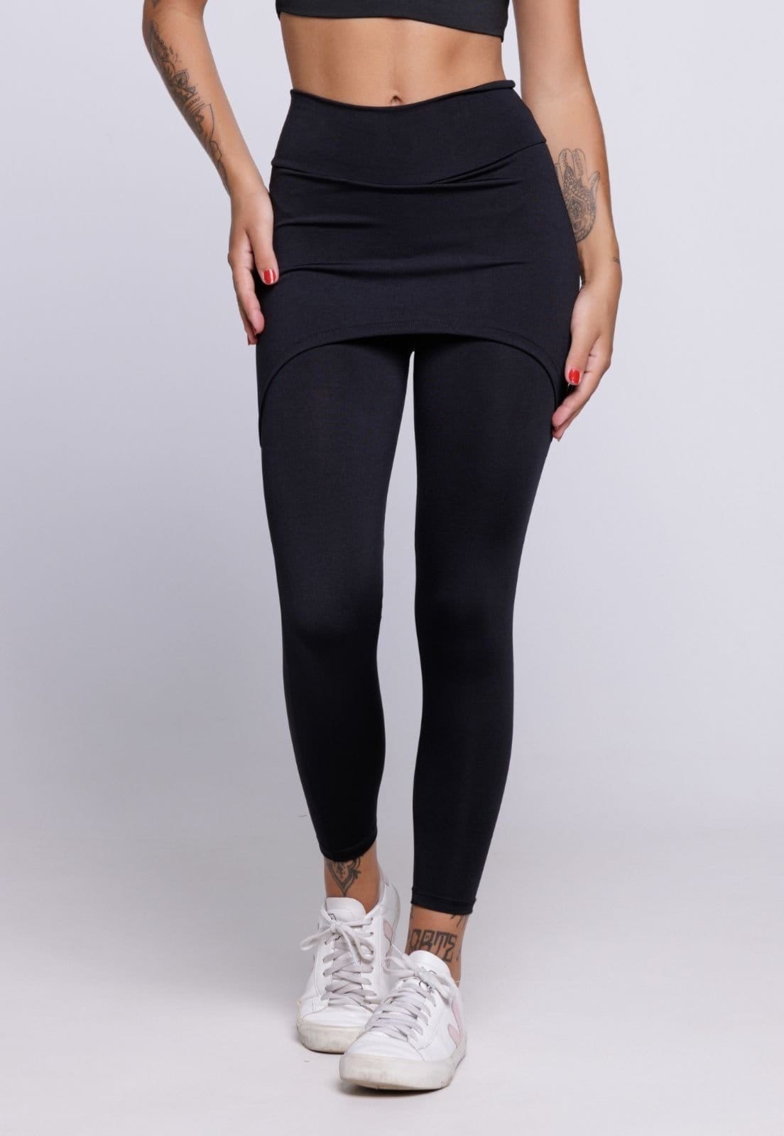 Calça Feminina WLS Modas Fitness Legging Saia Lisa
