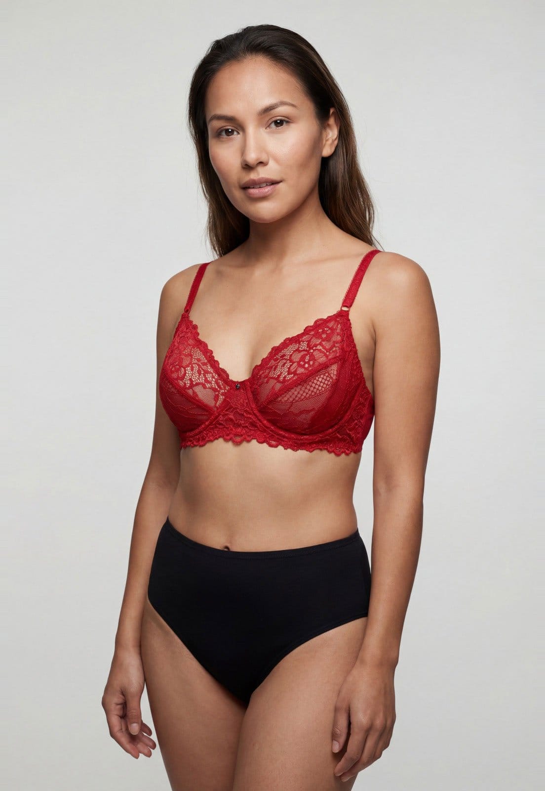 Sutiã Feminino Hope Meia Taça Sem Bojo Renda Vermelha