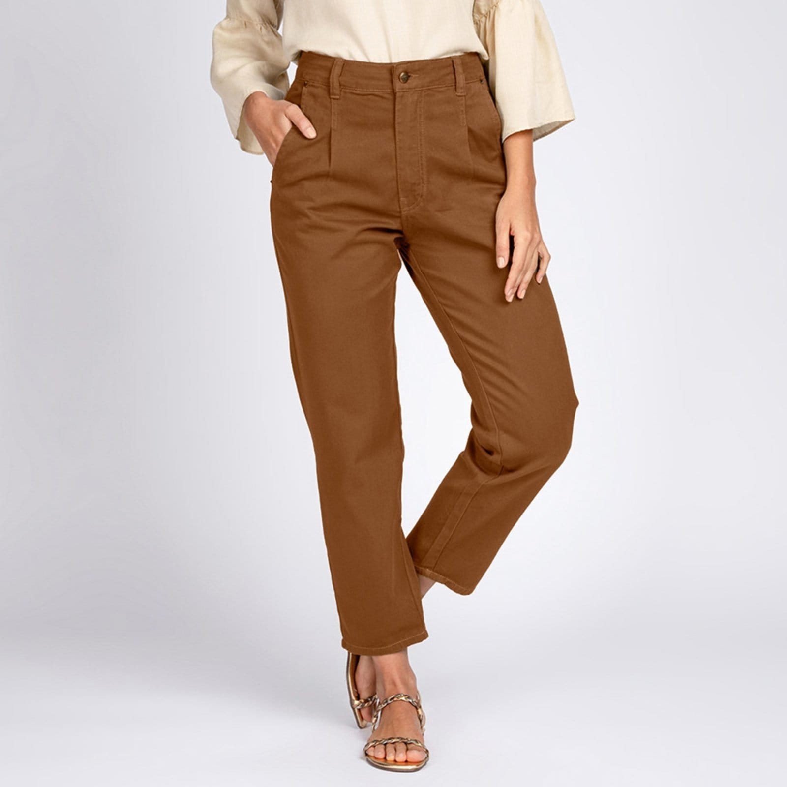 Calça Mom Cropped Slouch Bolso-Faca Bloom Terroso