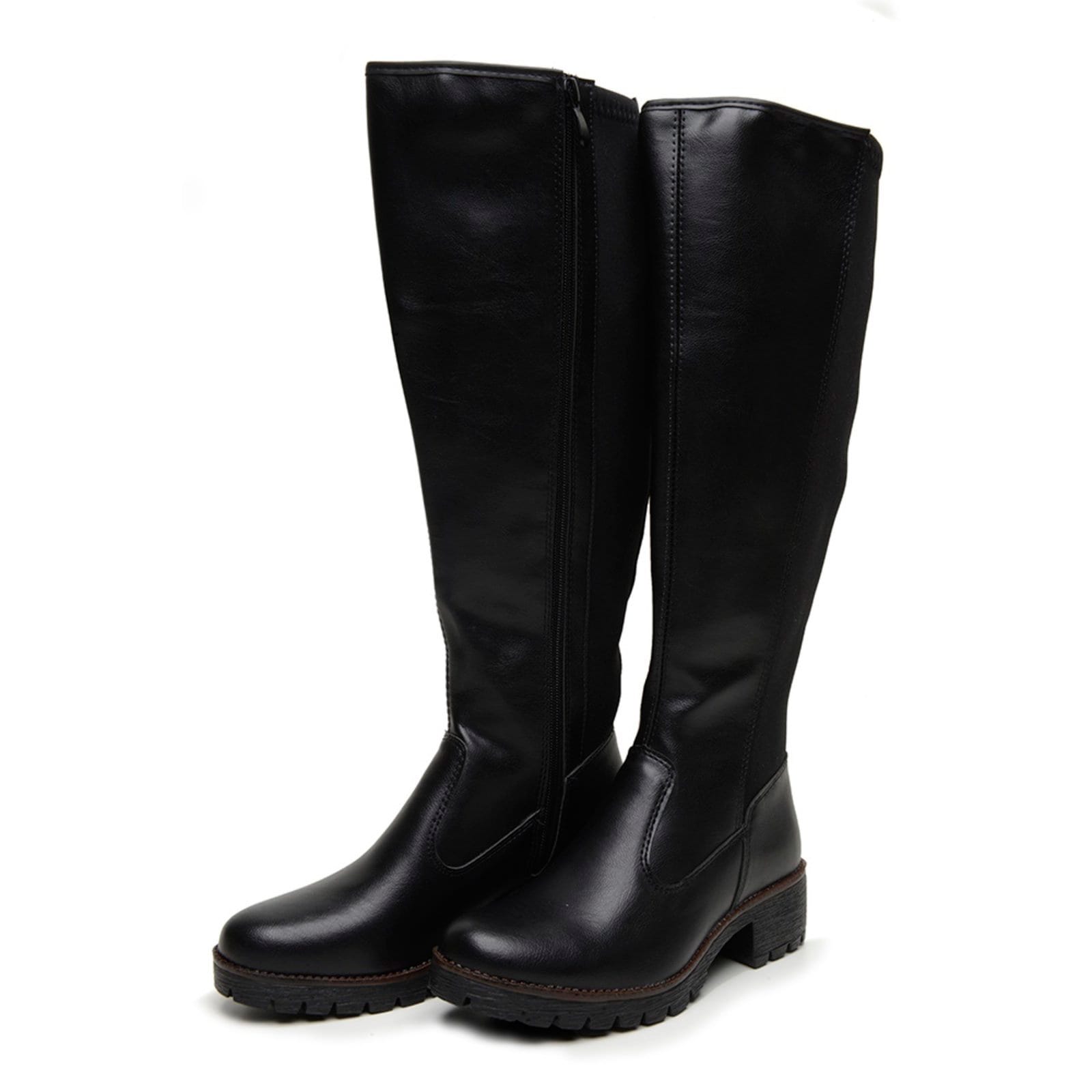 Bota Feminina Cano Longo Over Montaria Rodeio Macia Preta