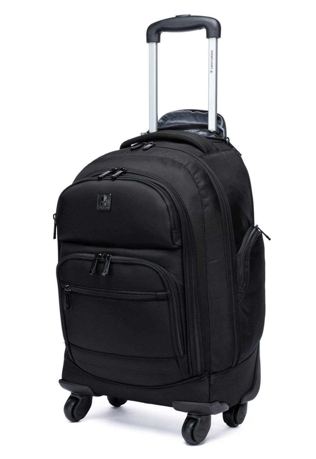 Vista 2 Mochila De Rodinhas Espaçosa Executiva Notebook Trabalho Centurion preto