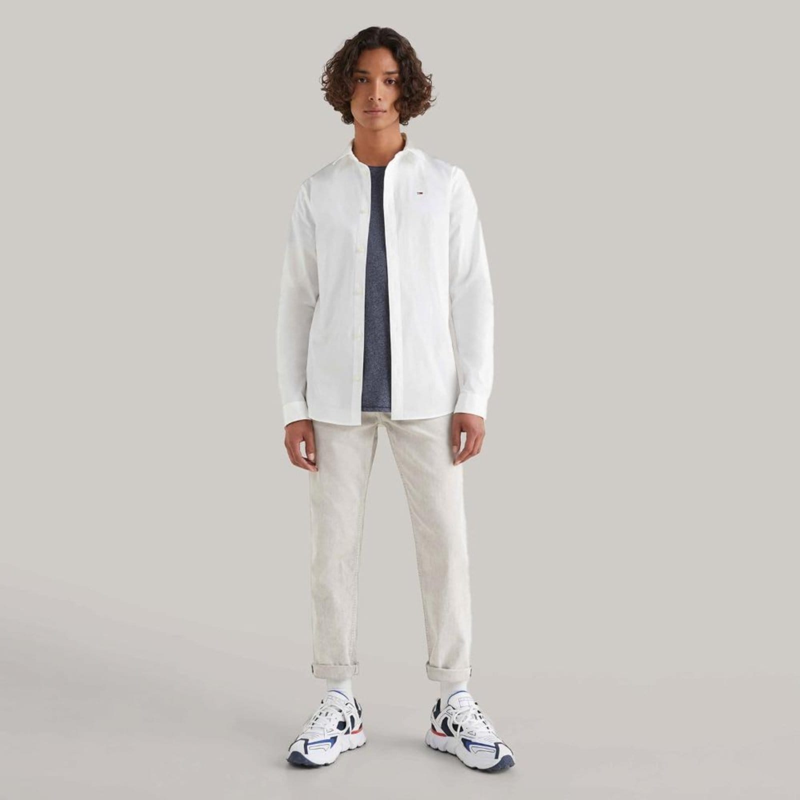 Vista 2 Camisa Clássica Popeline Tommy Jeans Tommy Jeans branco