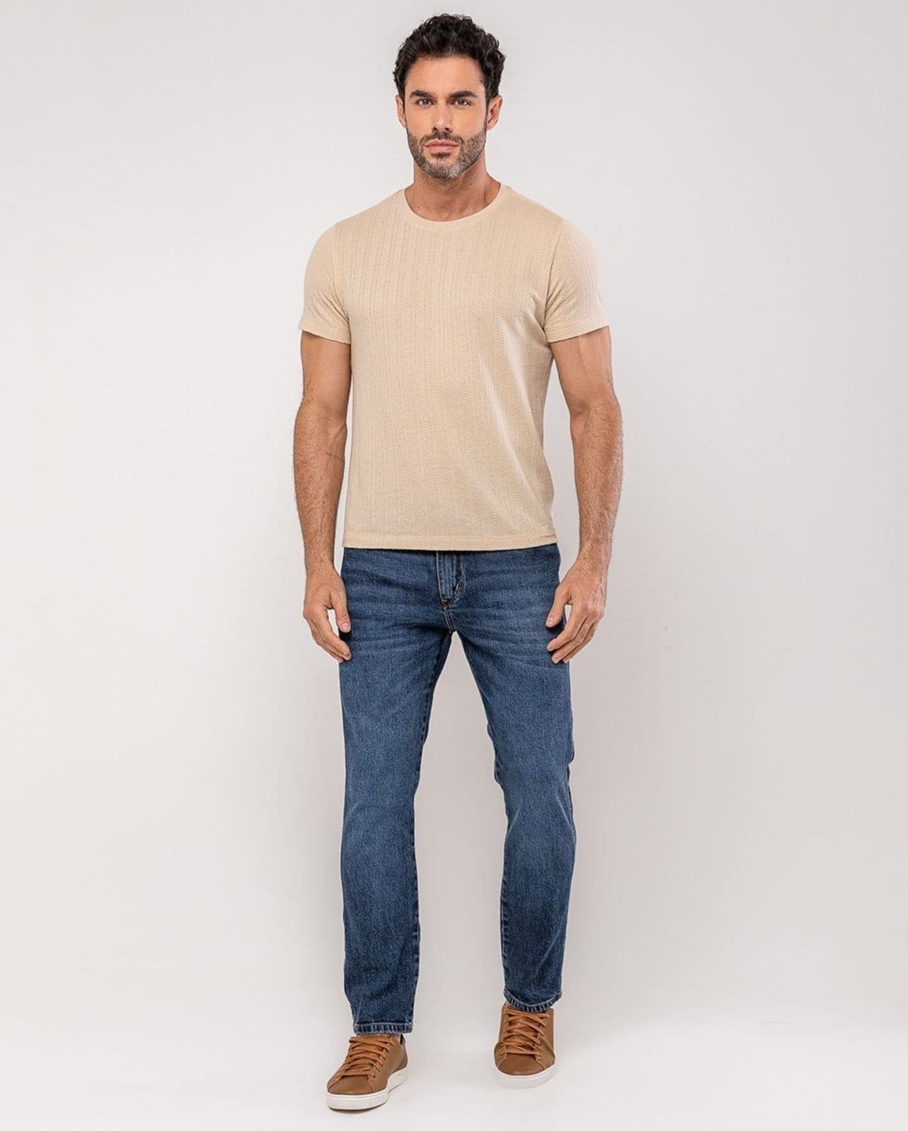 Calça Masc Slim Fit Premium 25145 Sky Escuro