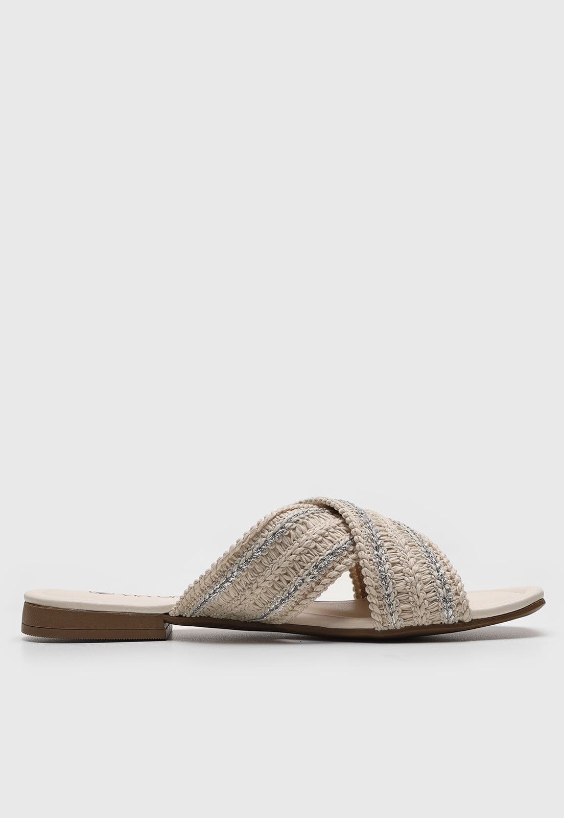 Vista 2 Rasteira Papete Via Uno Tressê Off-White VIA UNO off-white white