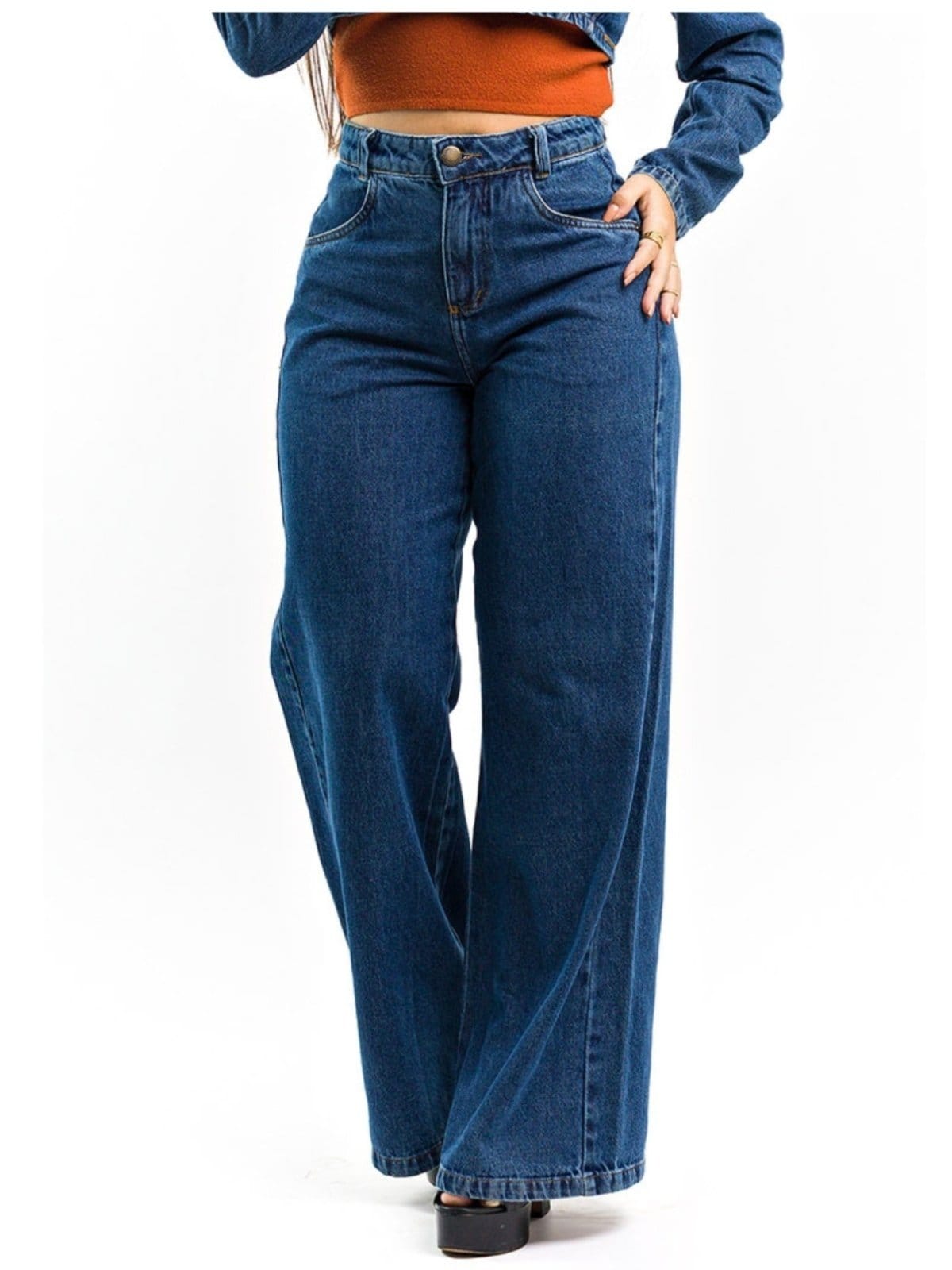 Calça Wide Leg Restrito Jeans Pantalona Premium
