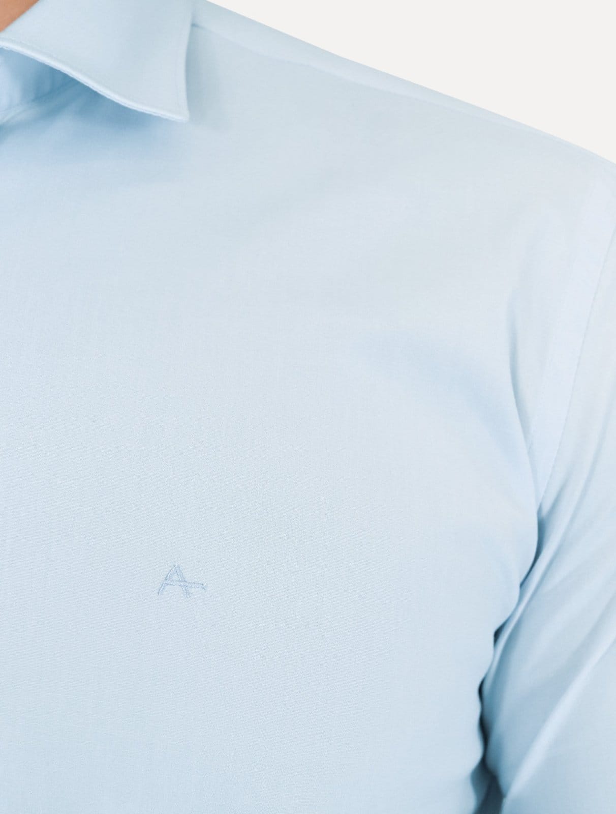 Vista 2 Camisa Aramis Masculina Slim Tricoline Liso Stretch Claro Aramis azul