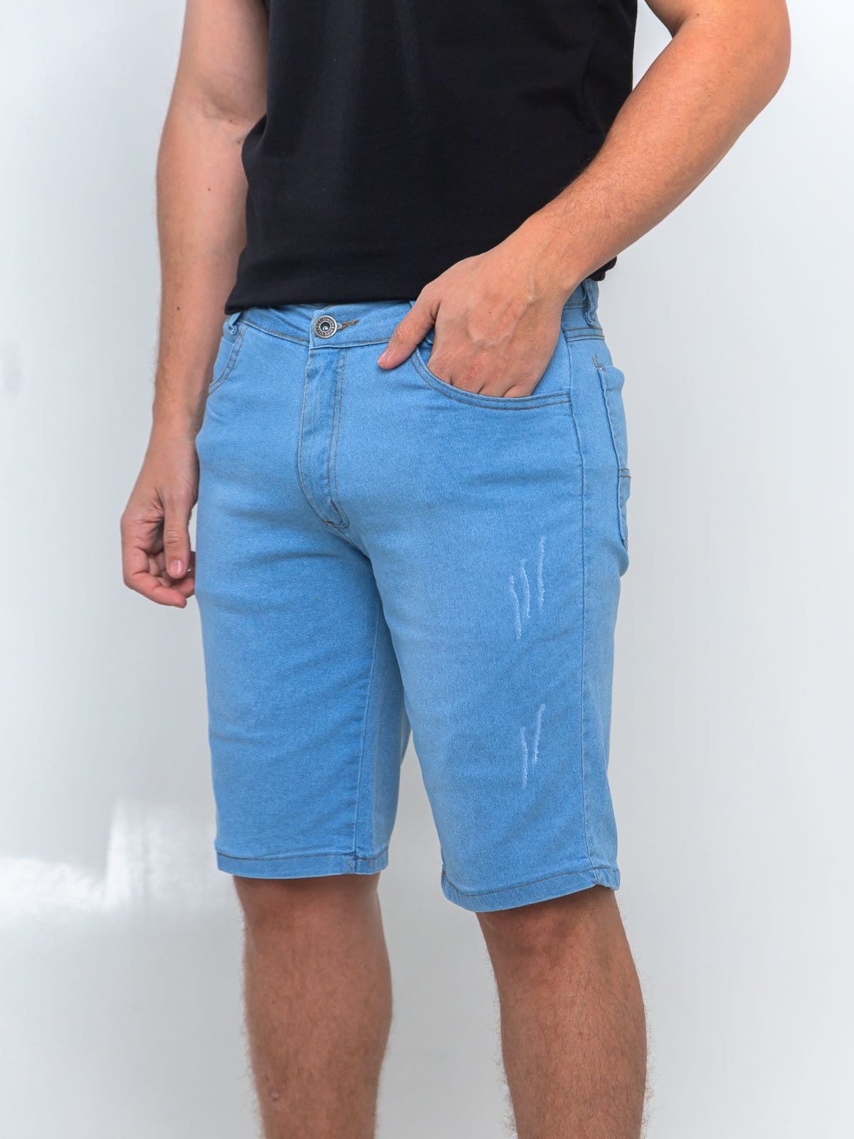 Bermuda Jeans 5 Estilos Delave Casual e Basica Confortavel