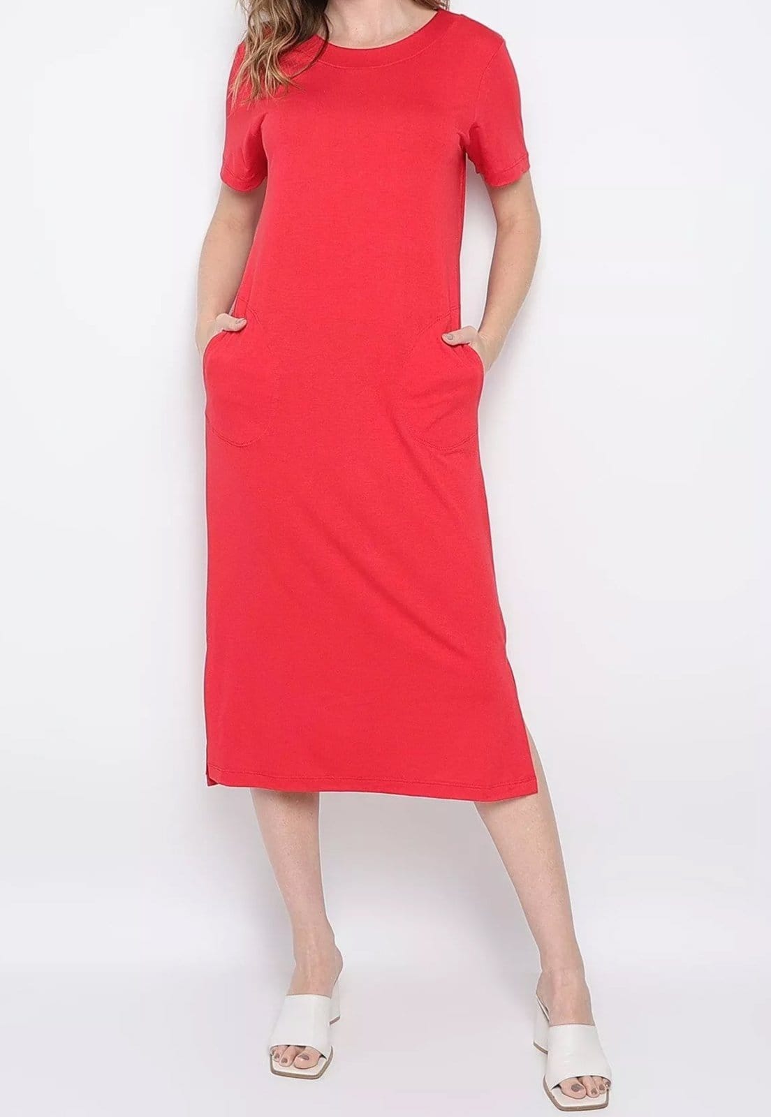 Vestido Viscolycra Maria Paes Midi de Manga