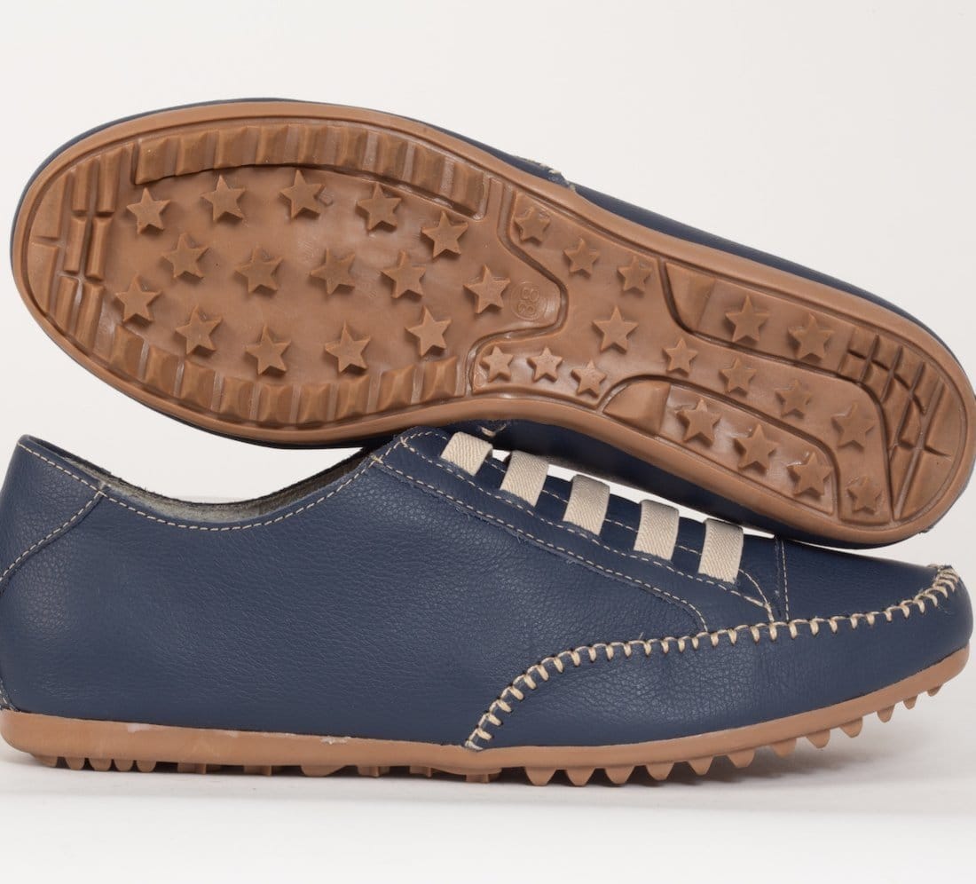 Vista 2 Tênis Mocatênis Feminino diRavena em Couro - Cod101 Marinho diRavena azul/azul marinho azul