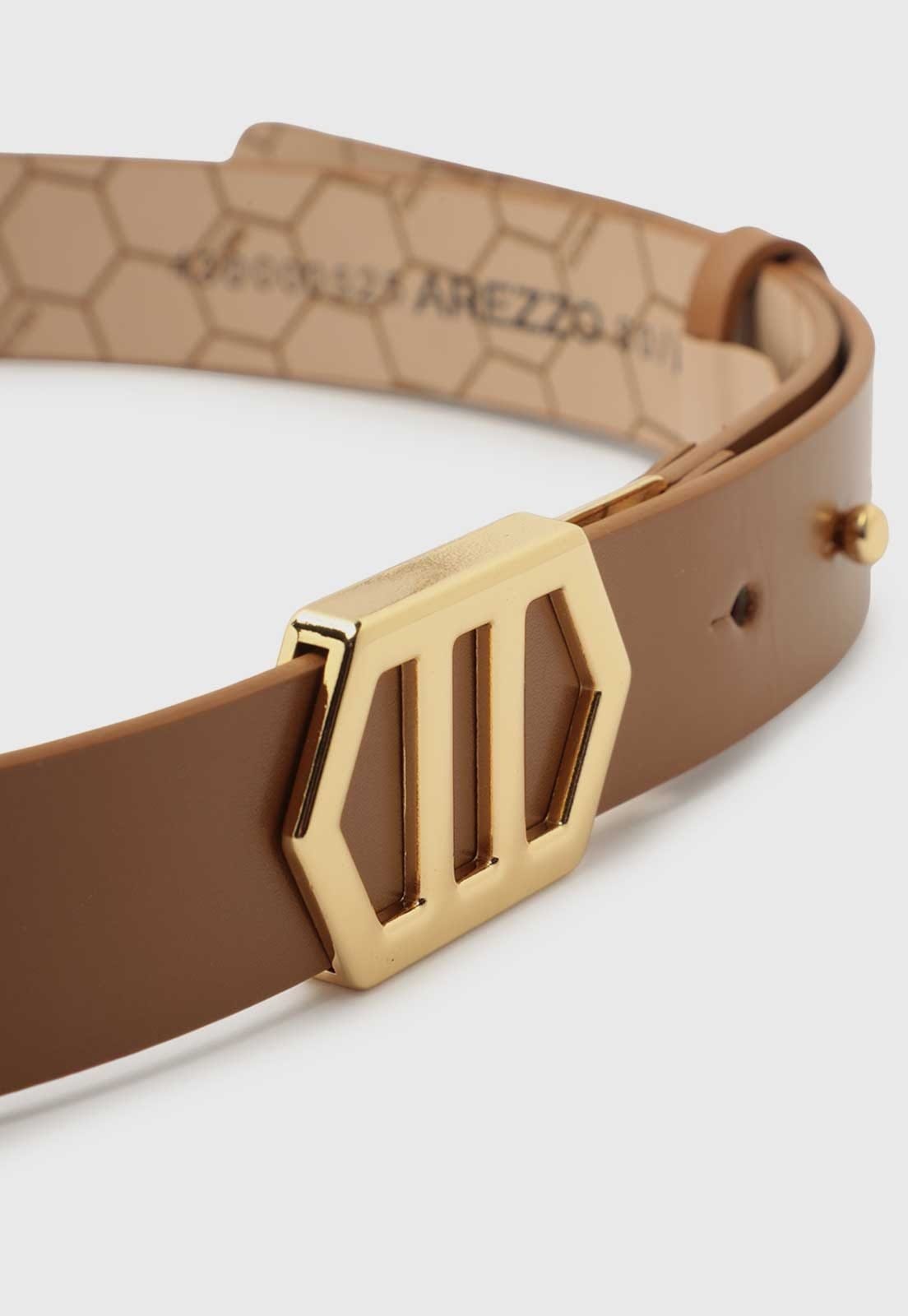 Vista 2 Cinto édio Arezzo Leather Beezz Arezzo marrom